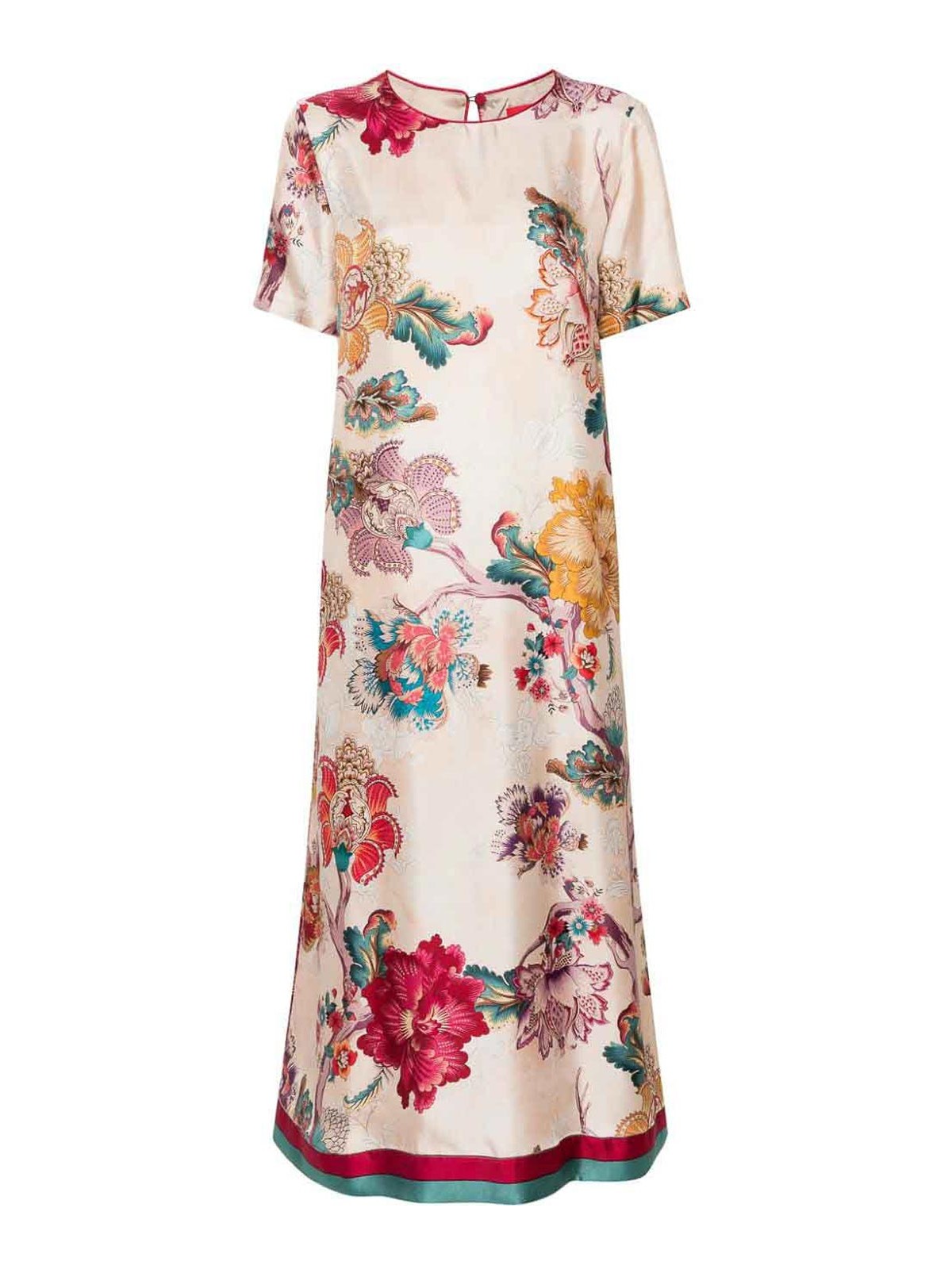 F.r.s For Restless Sleepers Criso Floral-print Silk Dress In Nude & Neutrals