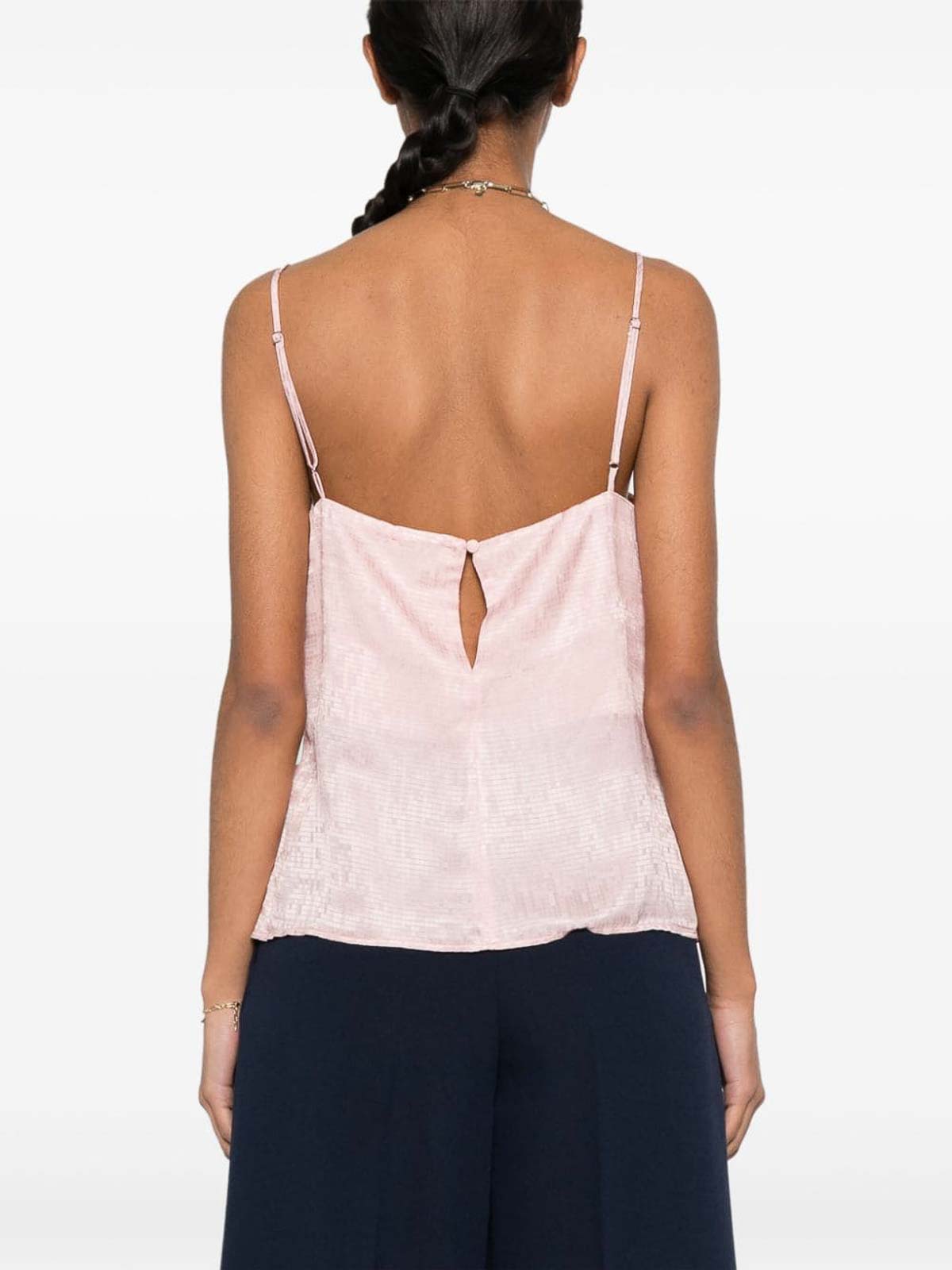 Shop Forte Forte Micro Damier Strappy Top In Nude & Neutrals