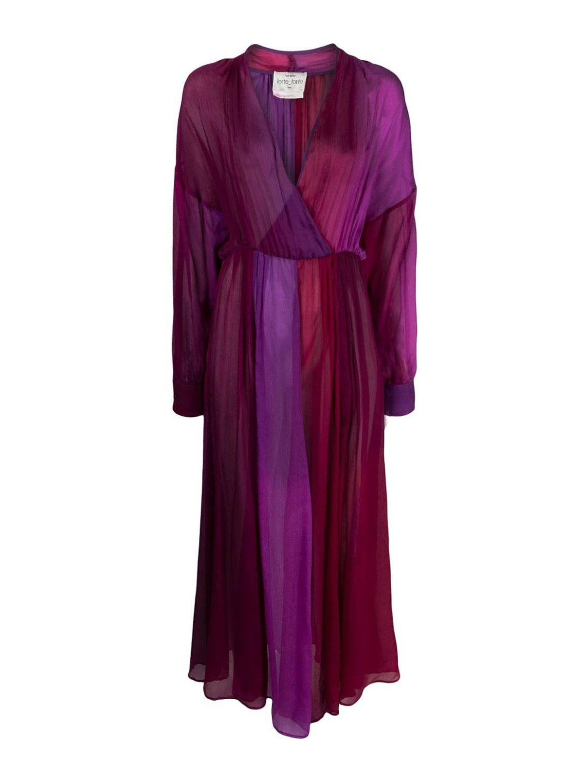 Forte Forte Silk Long Shaded Dress In Purple