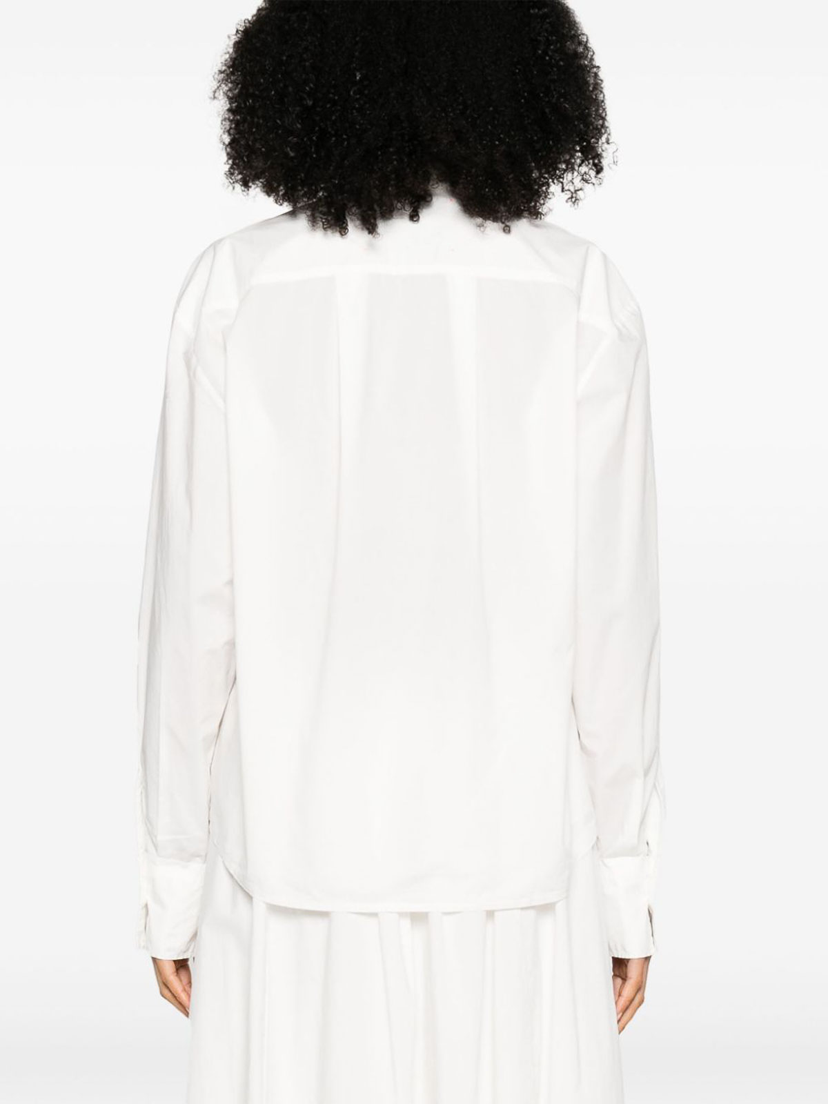 Shop Forte Forte Embroidered Cotton Shirt In White