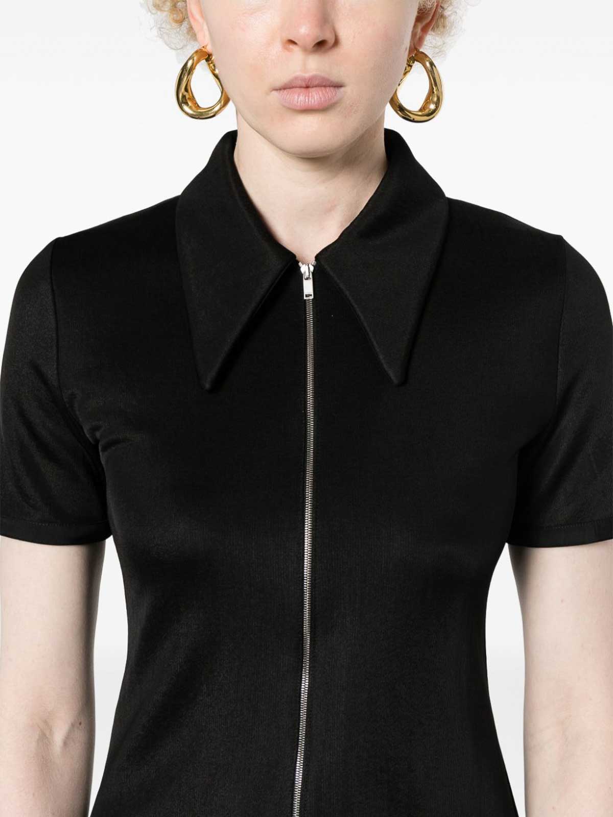 Shop Jil Sander Zipped Short Playsuit In Black