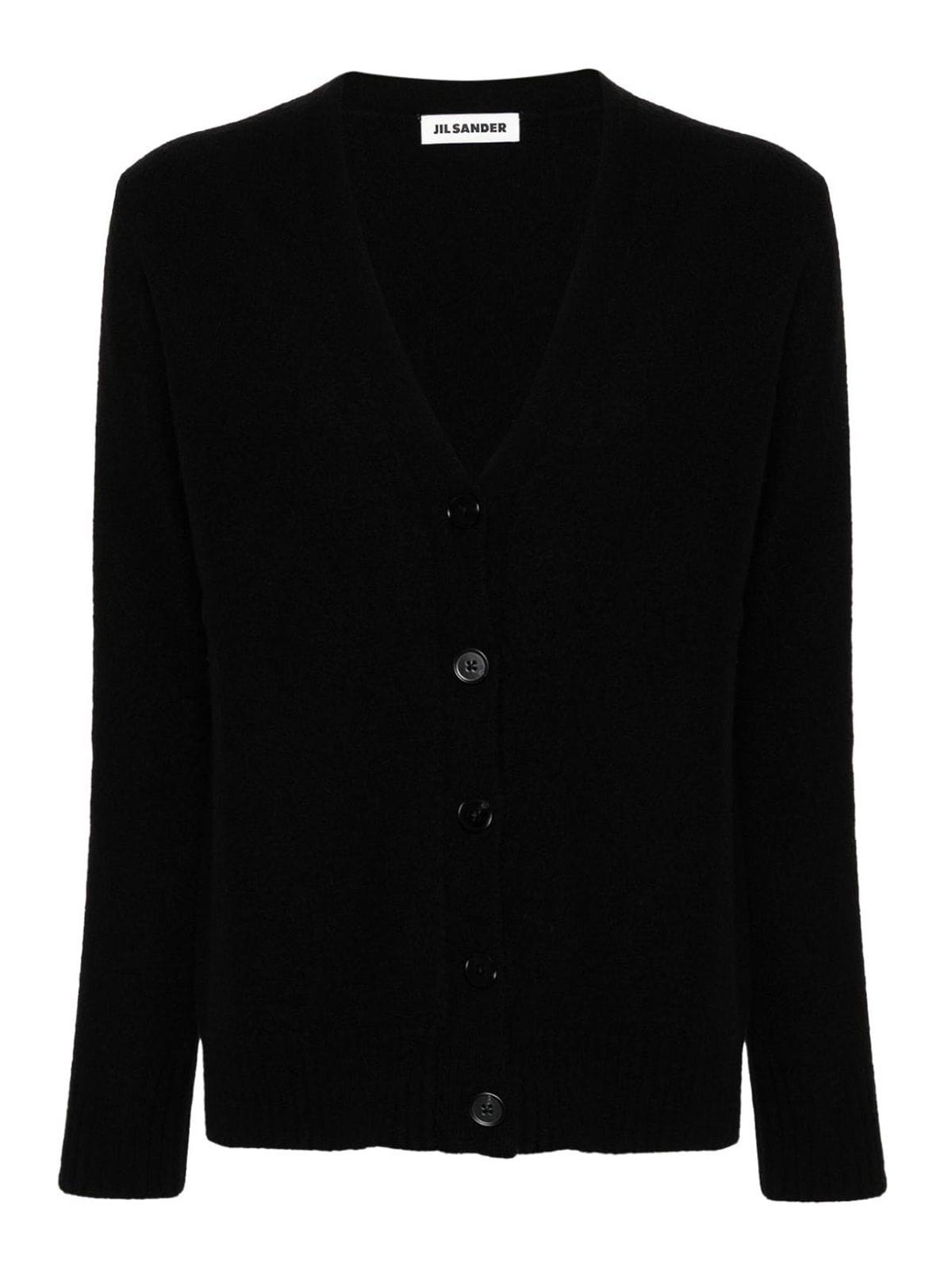 Shop Jil Sander Wool Cardigan In Black