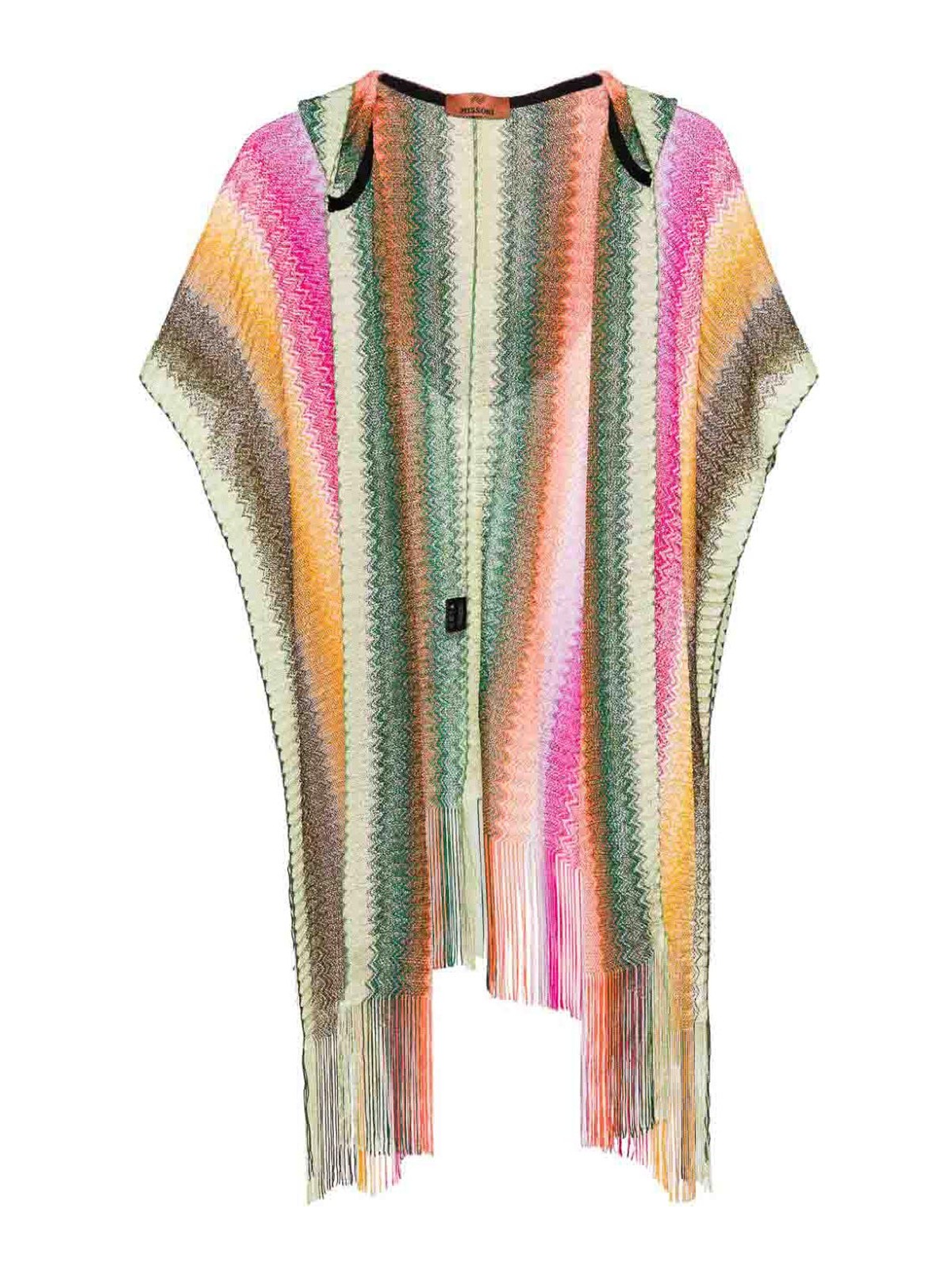 Missoni Hooded Poncho In Multicolour