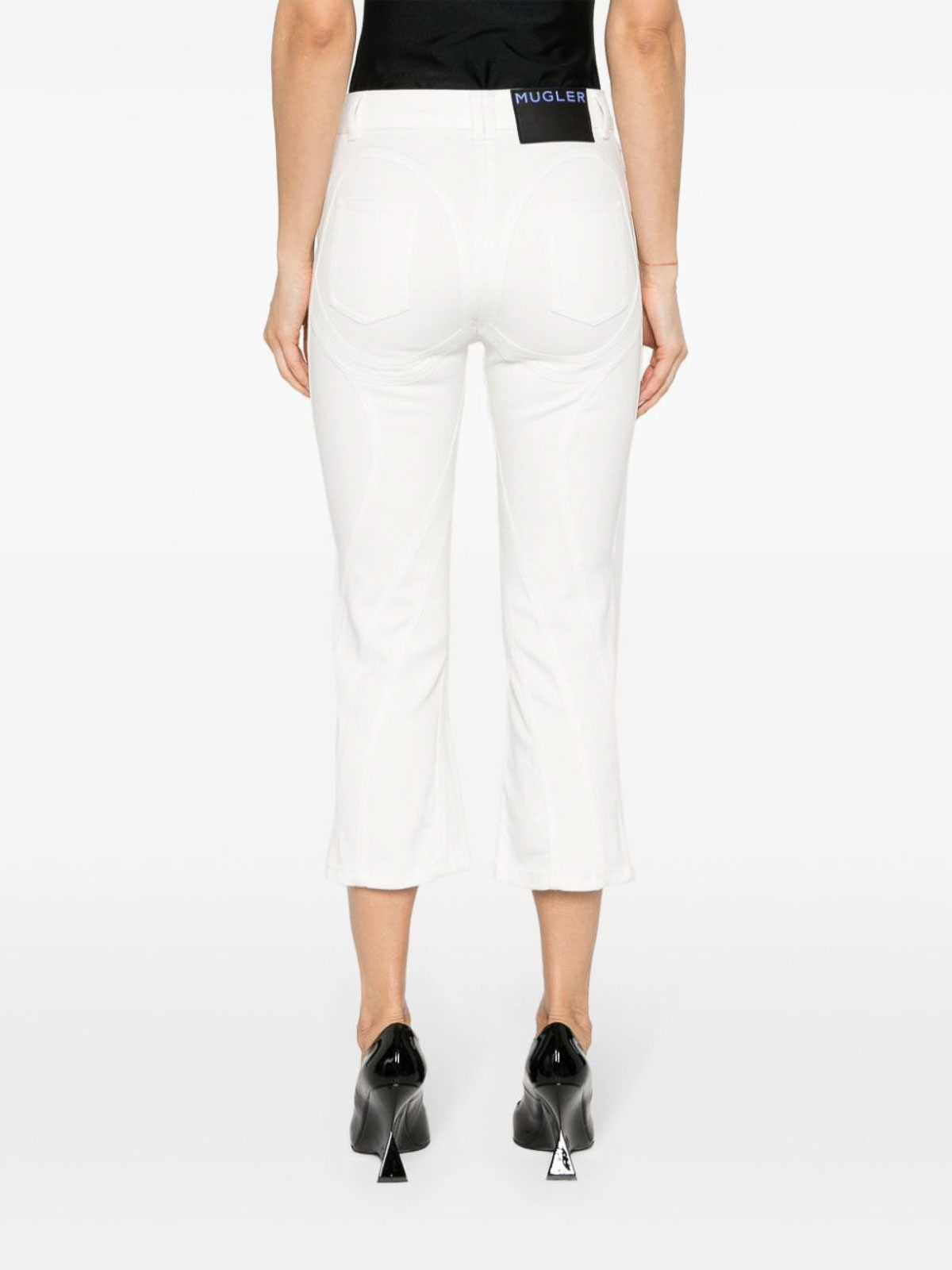 Shop Mugler Denim Skinny Jeans In White