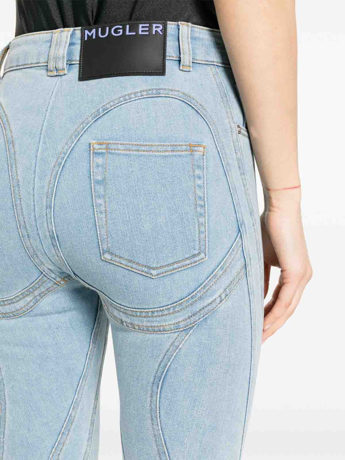 Shop Mugler Denim Skinny Jeans In Blue