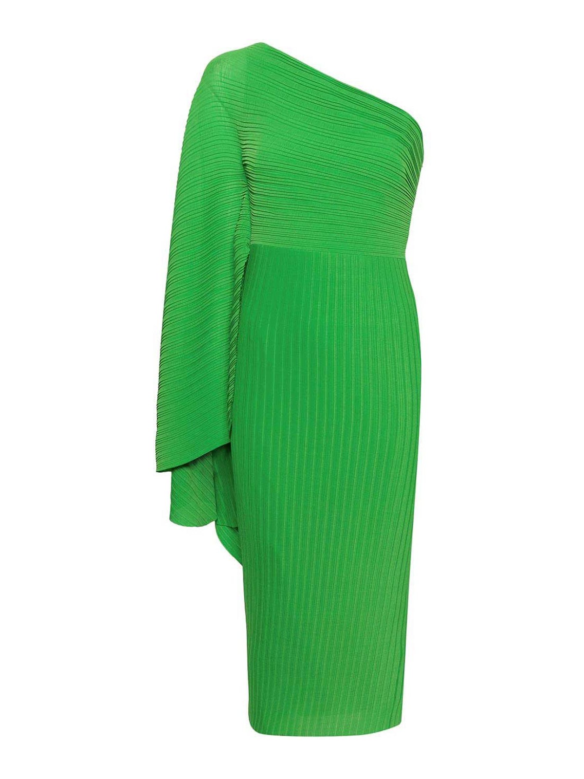 Solace London Lenna One-shoulder Midi Dress In Green