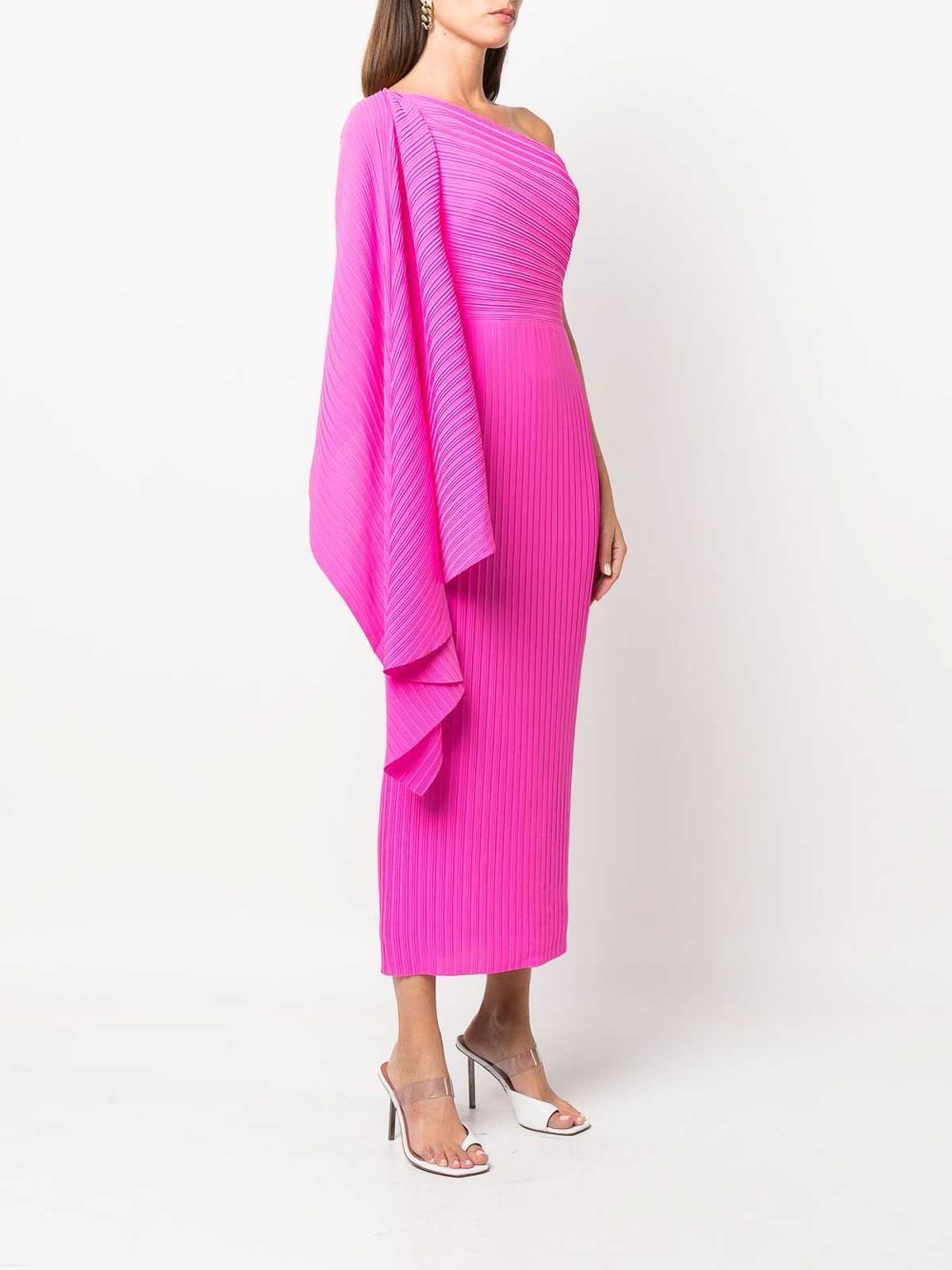 Shop Solace London Lenna One-shoulder Midi Dress In Multicolour
