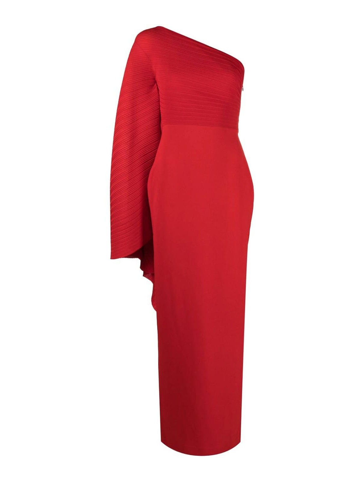 Solace London Lillia One-shoulder Maxi Dress In Red