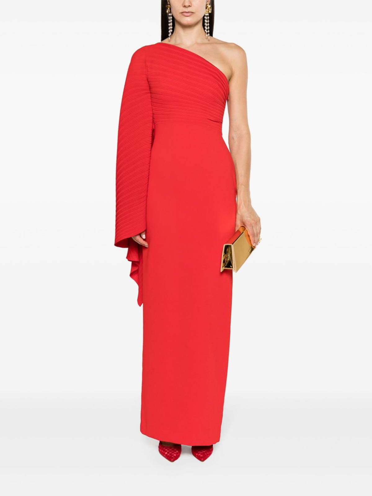 Shop Solace London Lillia One-shoulder Maxi Dress In Red