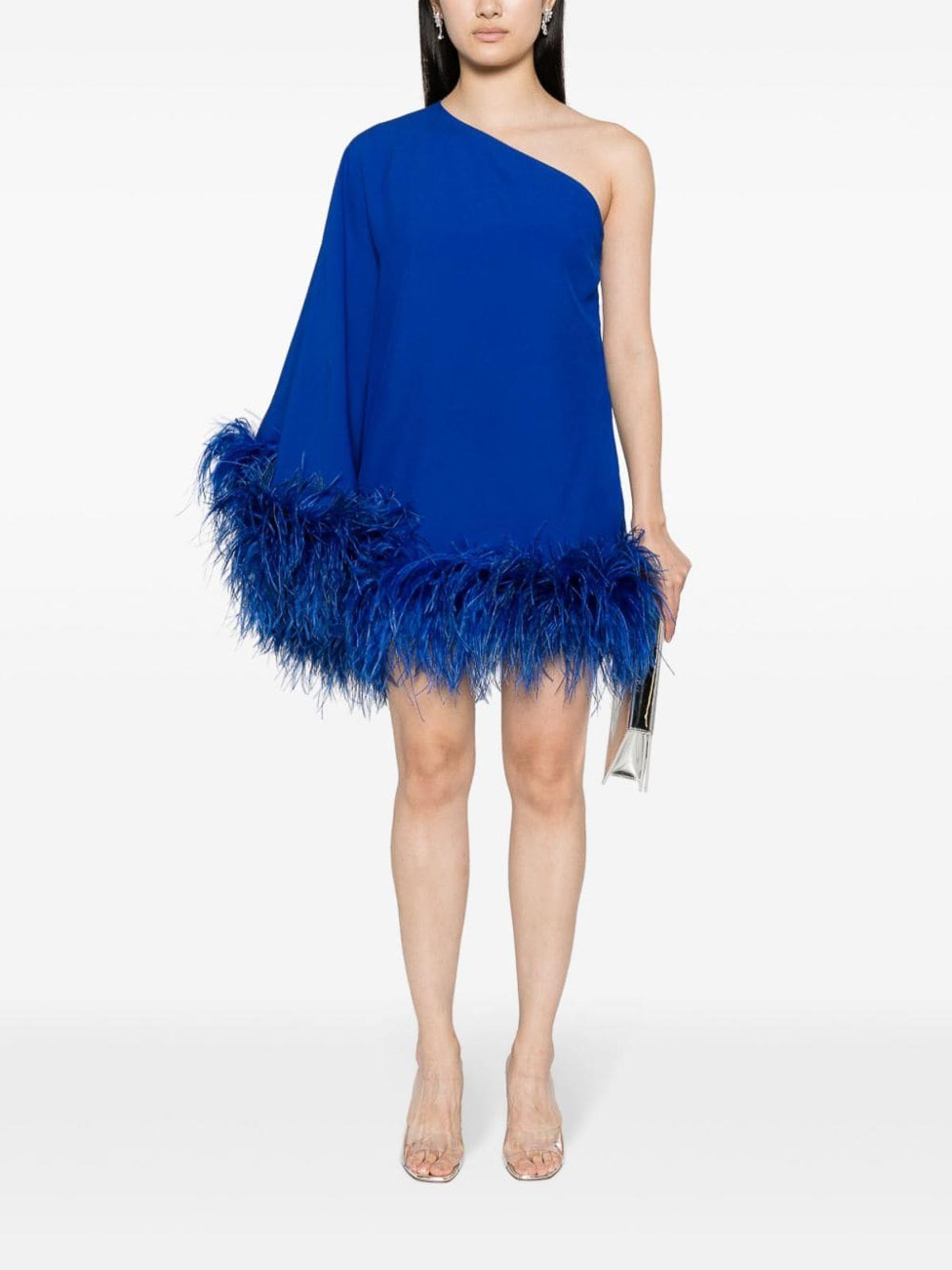 Shop Taller Marmo Crepe Mini Dress In Blue