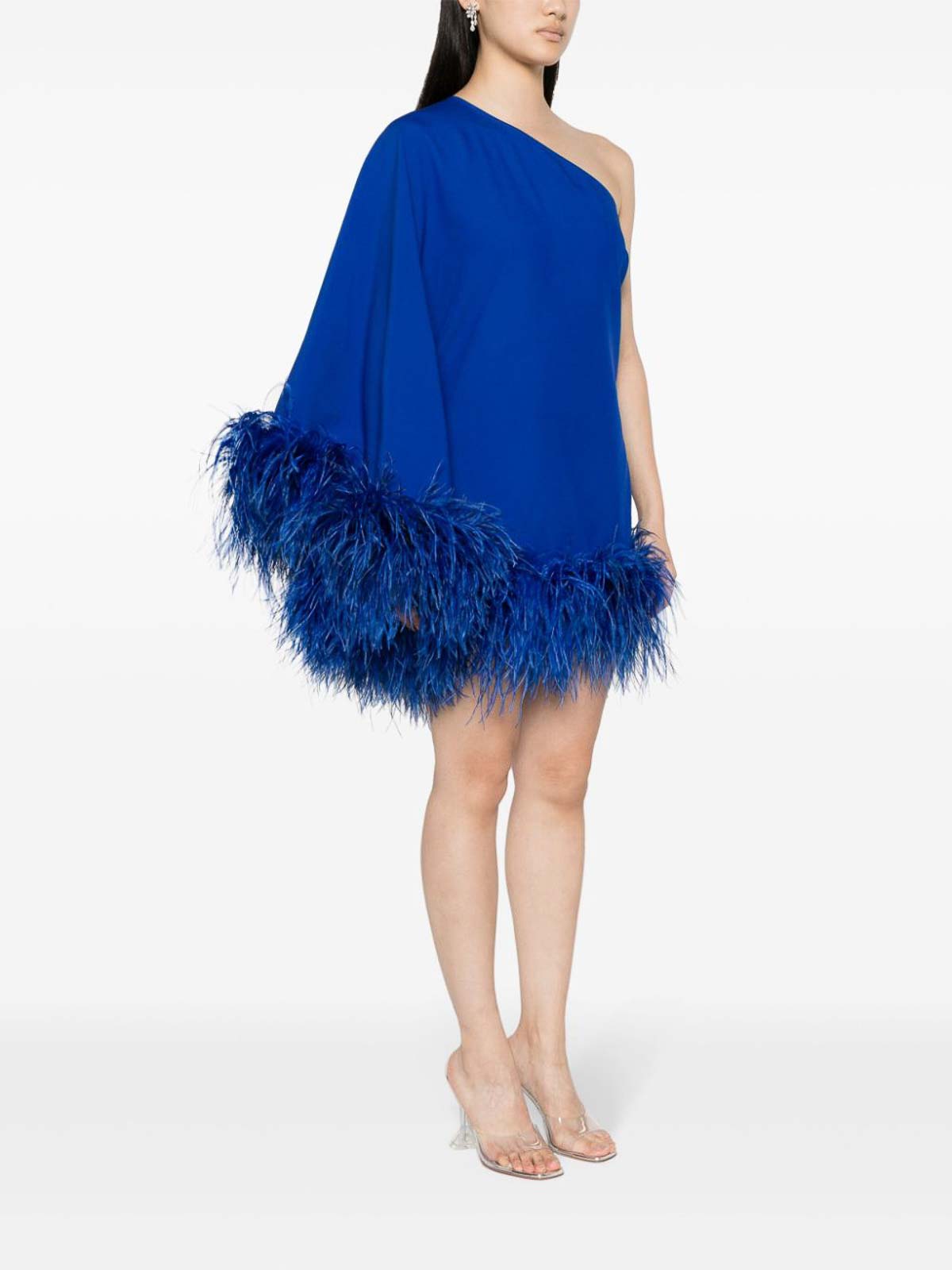 Shop Taller Marmo Crepe Mini Dress In Blue