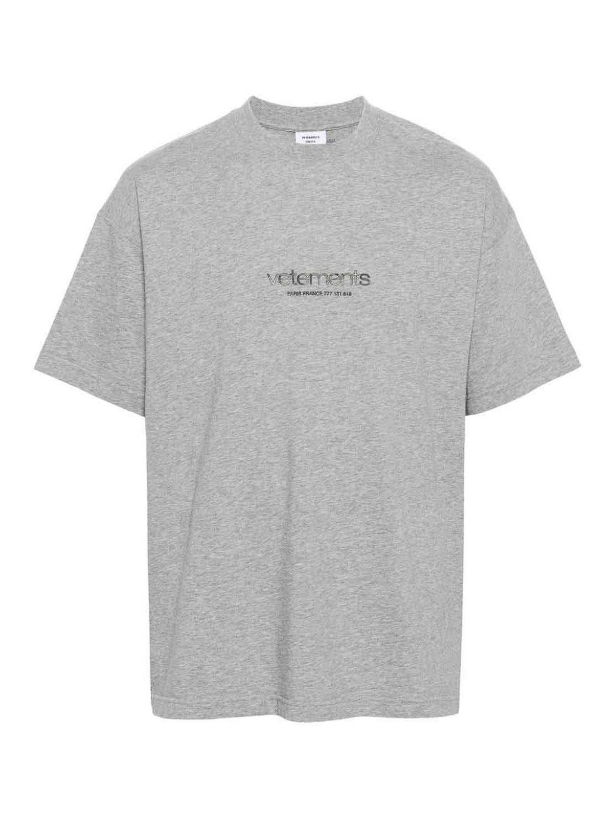 Shop Vetements Camiseta - Gris In Grey