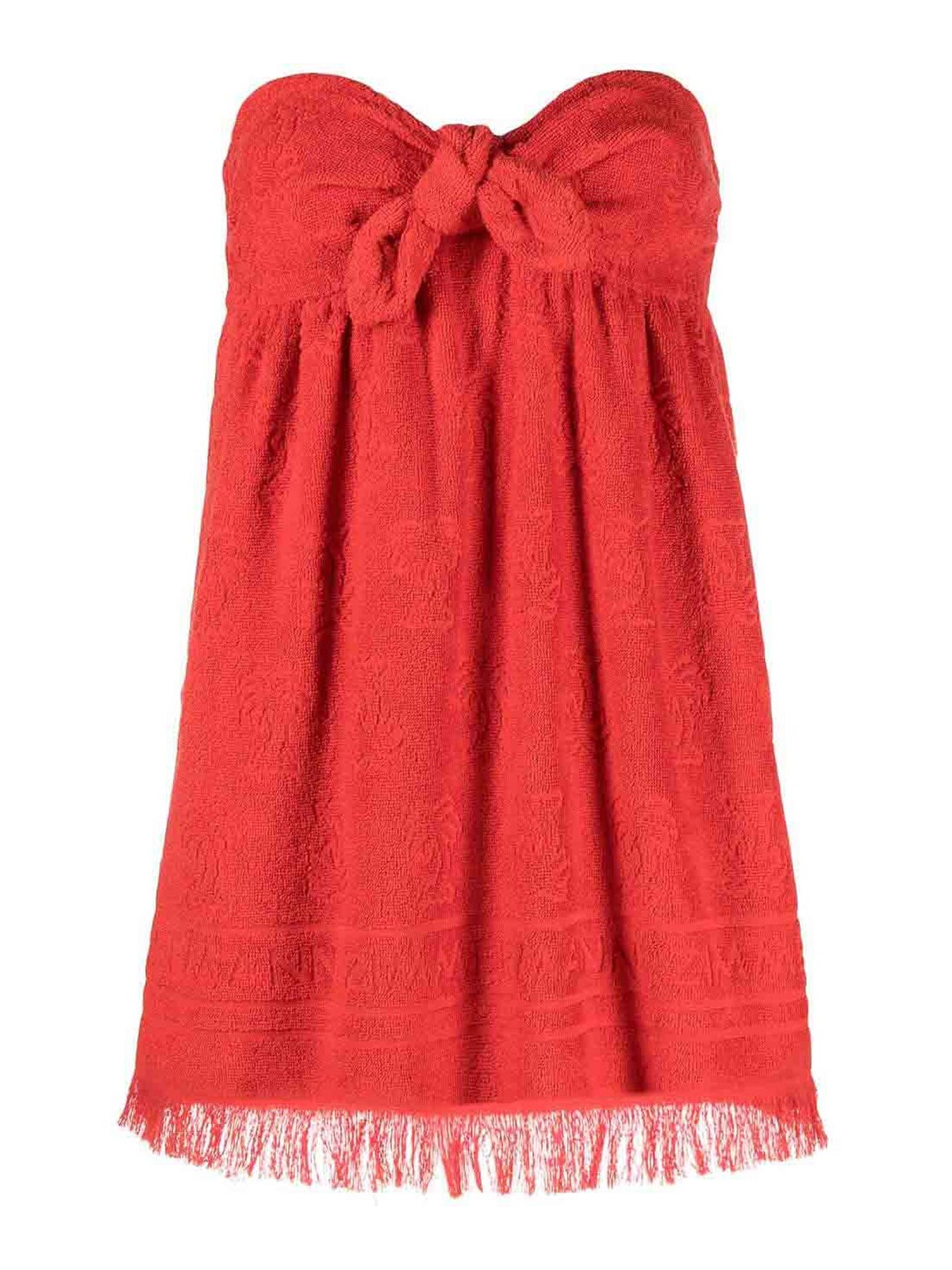 Zimmermann Logo Toweling Mini Dress In Red
