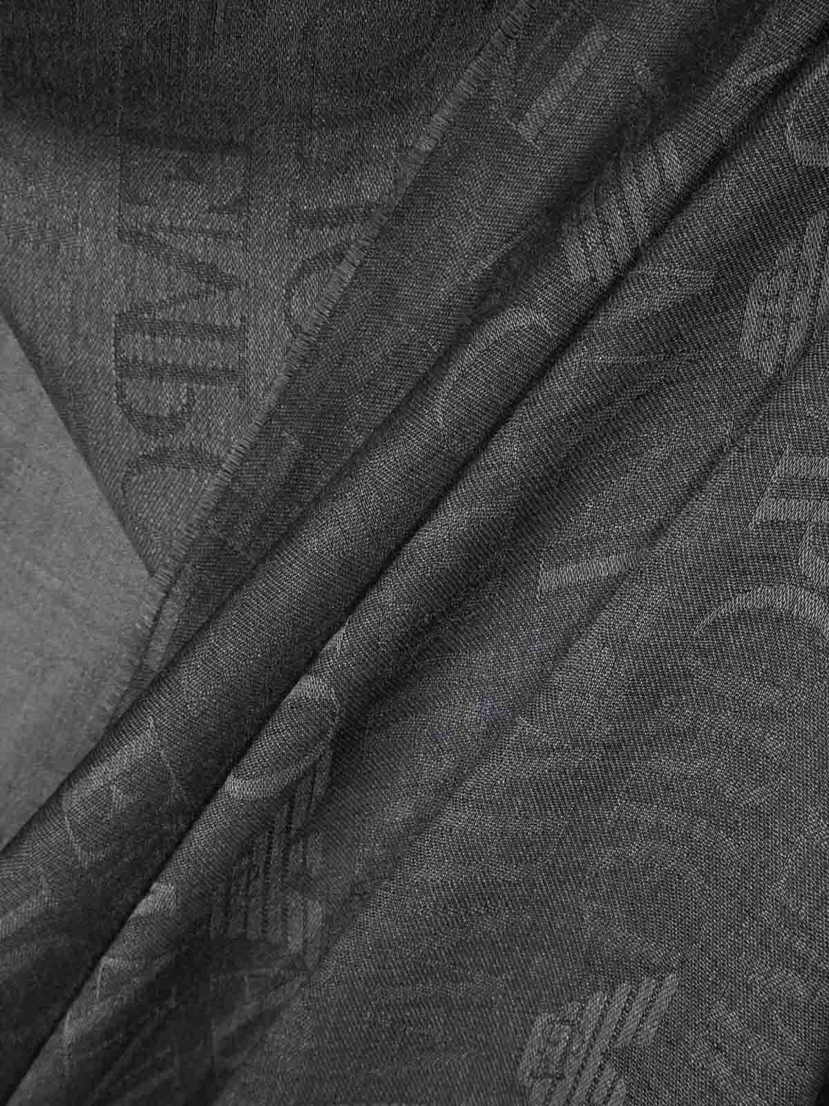Shop Emporio Armani Allover Logo Scarf In Grey