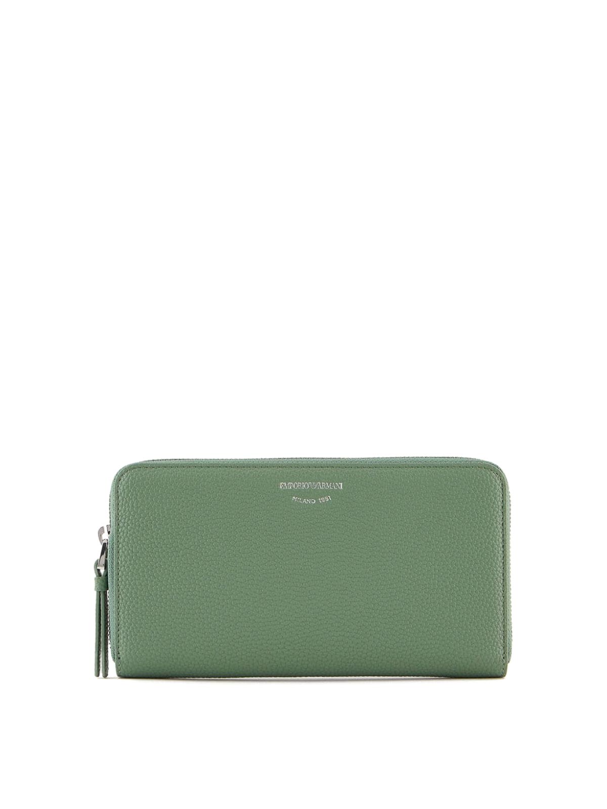 Emporio Armani Myea Faux-leather Wallet In Green