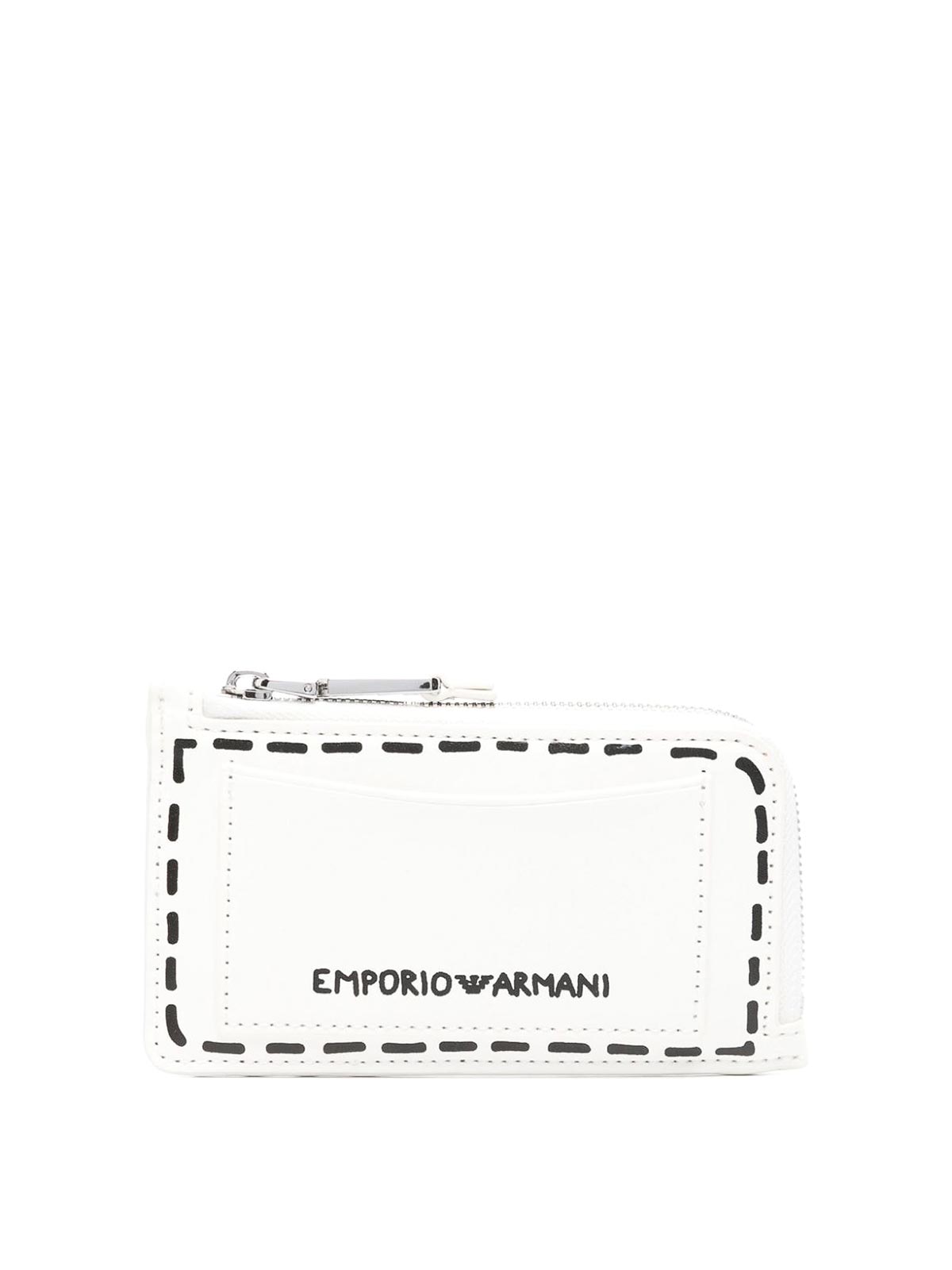 Emporio Armani Logo-print Cardholder In White