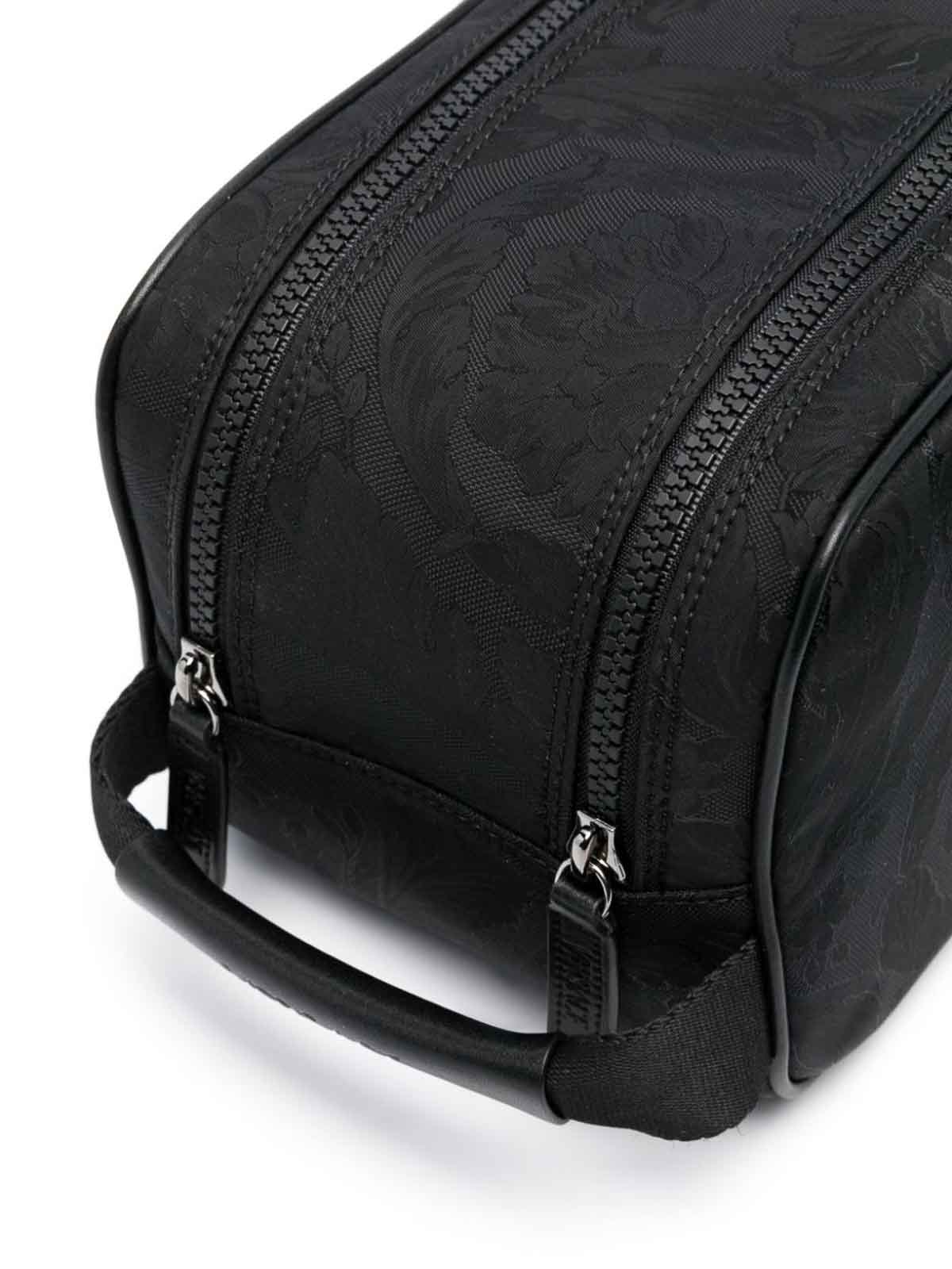 Shop Versace Nylon Beauty-case In Black