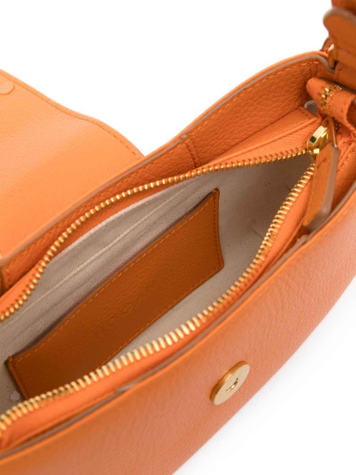Shop Hogan H-bag Leather Shoulder Bag In Orange