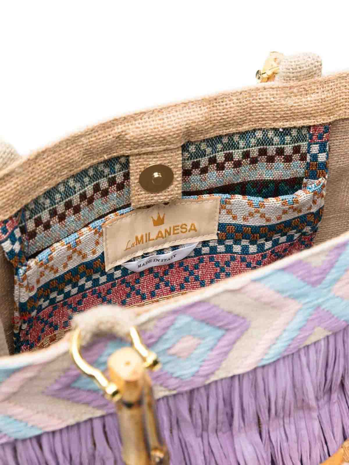 Shop La Milanesa Top-handle Bag In Metallic