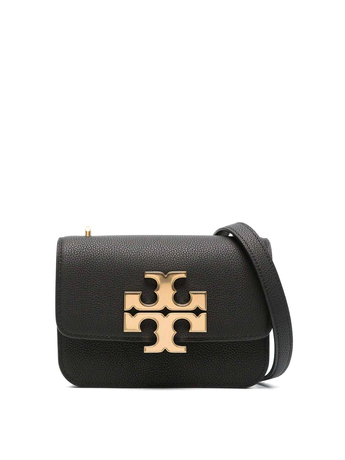 Shop Tory Burch Eleanor Small Leather Shoulder Bag In Black