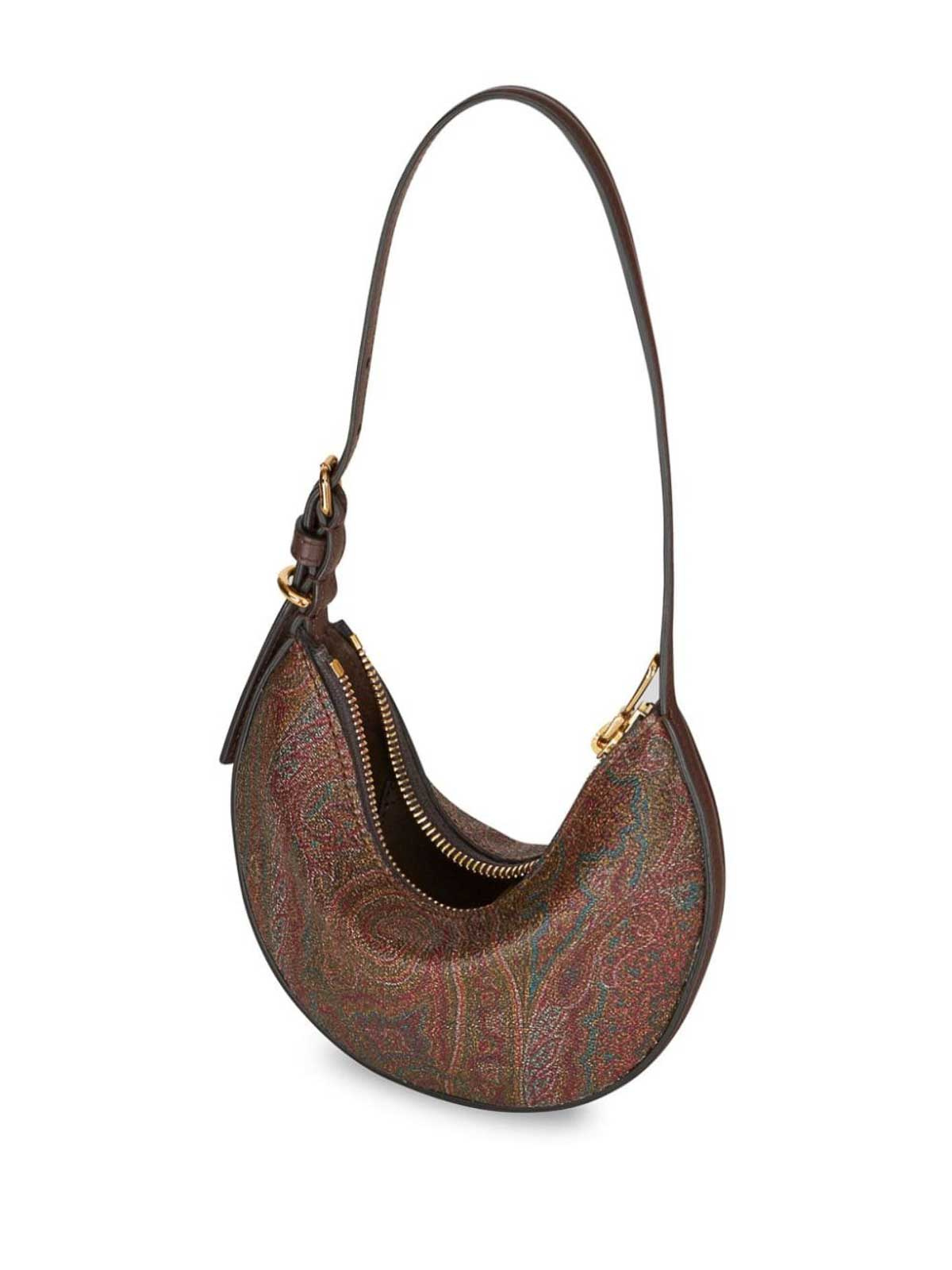 Shop Etro Essential Mini Shoulder Bag In Brown