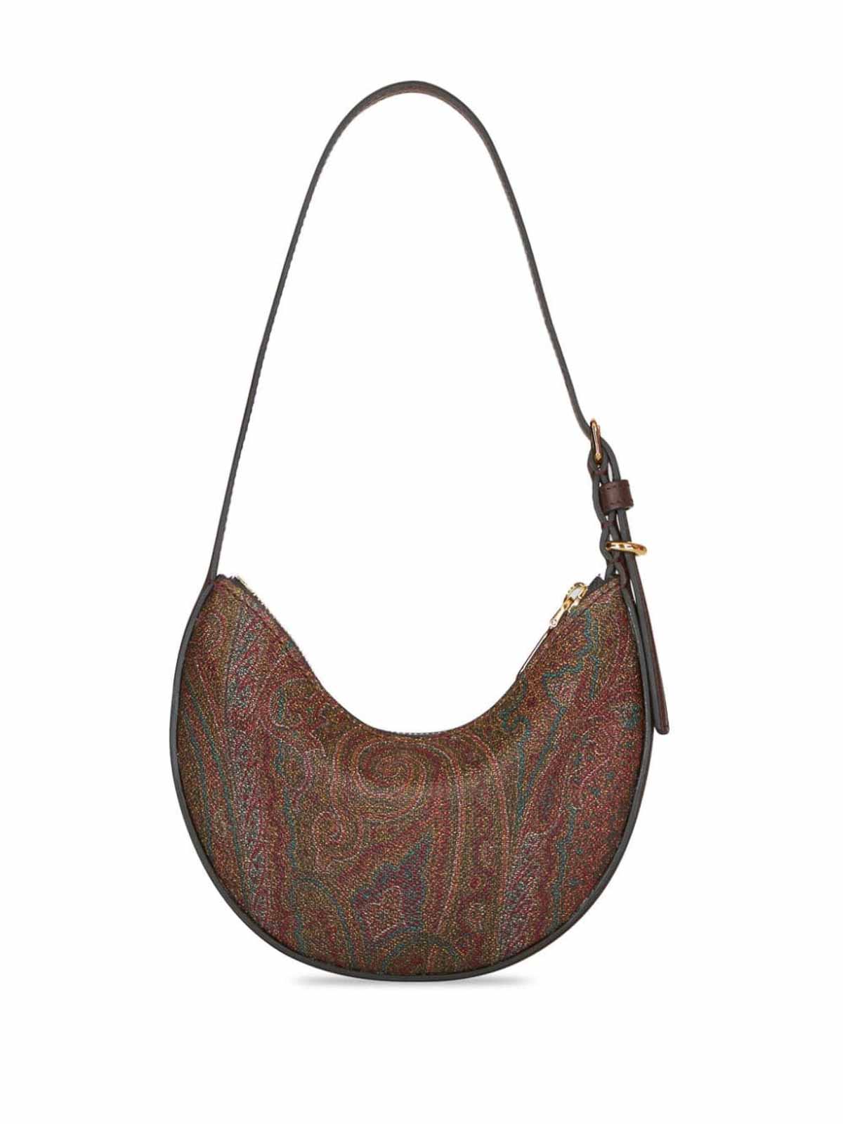 Shop Etro Essential Mini Shoulder Bag In Brown