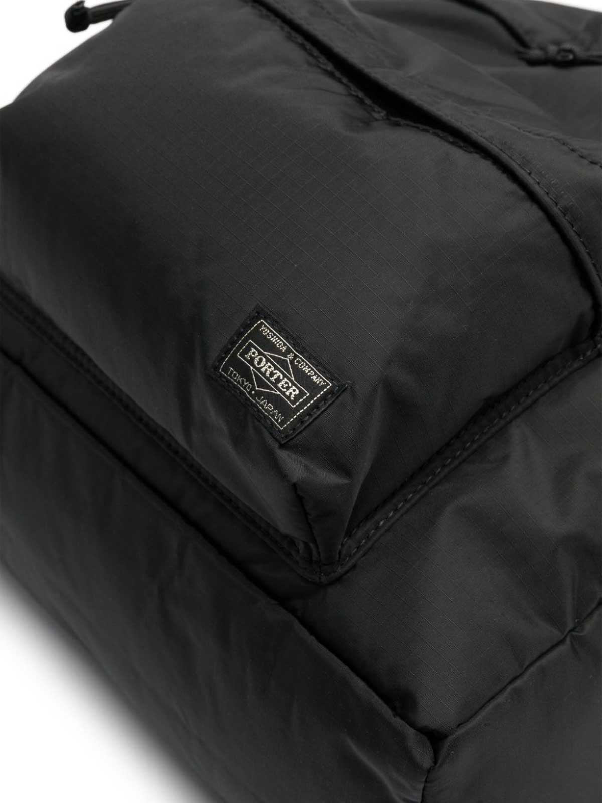 Porter-yoshida & Co Logo-patch Padded Backpack In Black