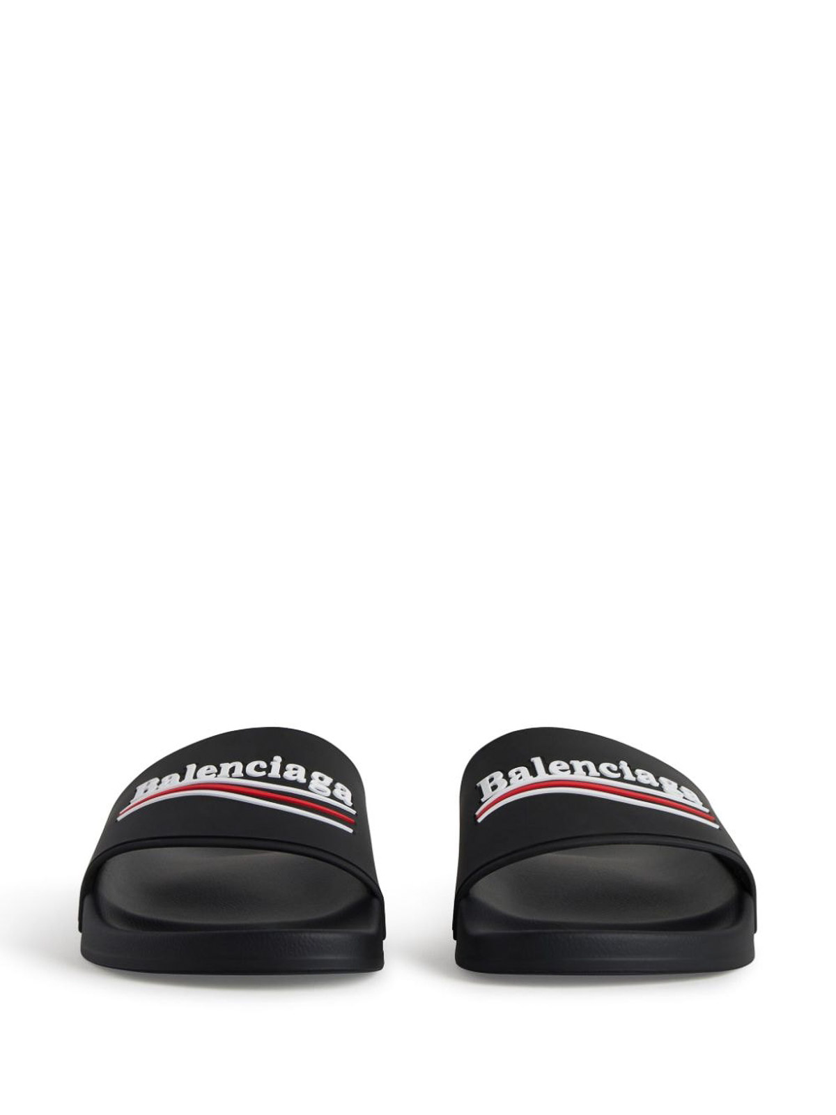 Shop Balenciaga Logo Sliders In Black
