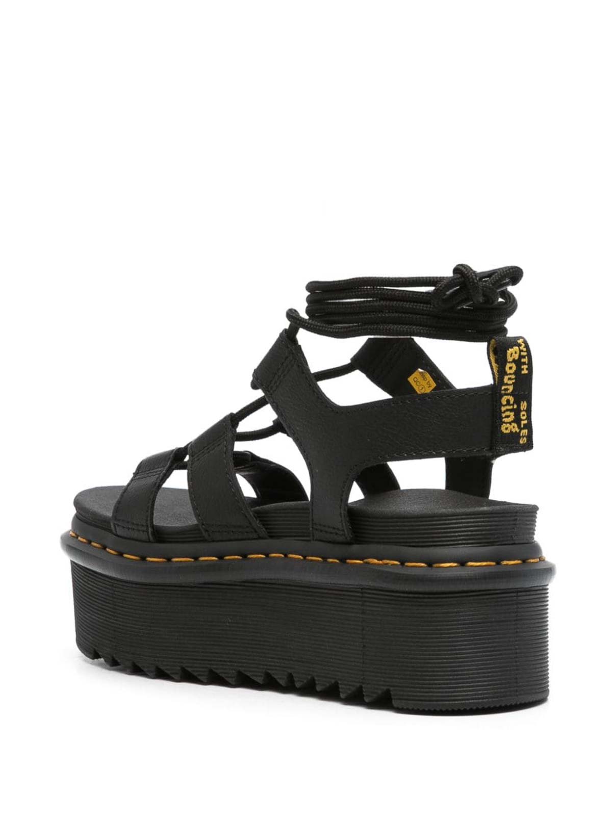 Shop Dr. Martens' Nartilla Xl Leather Gladiator Sandals In Black