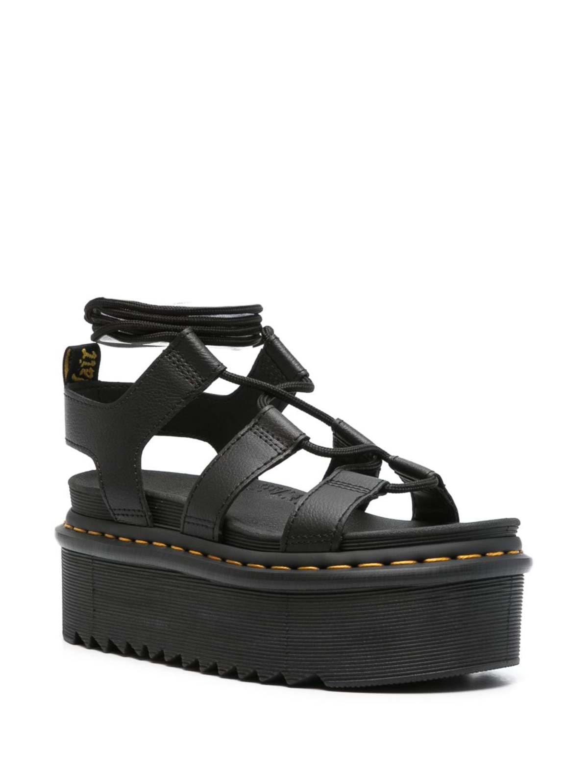 Shop Dr. Martens' Nartilla Xl Leather Gladiator Sandals In Black
