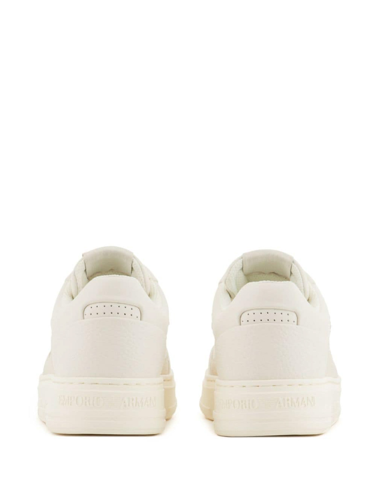 Shop E'clat Logo Leather Sneakers In White