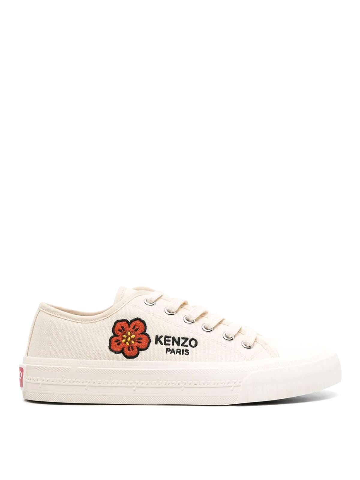 Shop Kenzo Canvas Sneakers In White