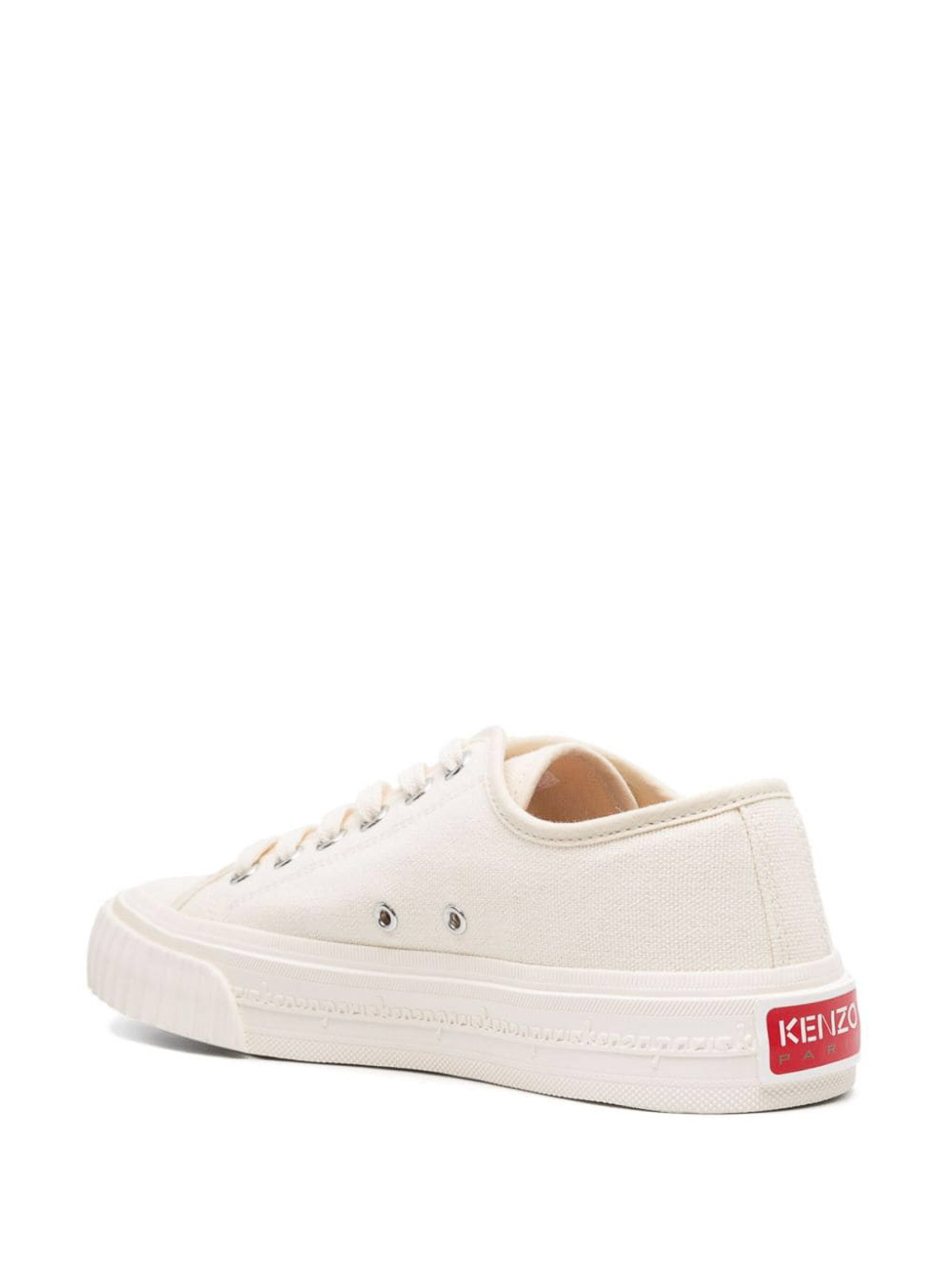 Shop Kenzo Canvas Sneakers In White