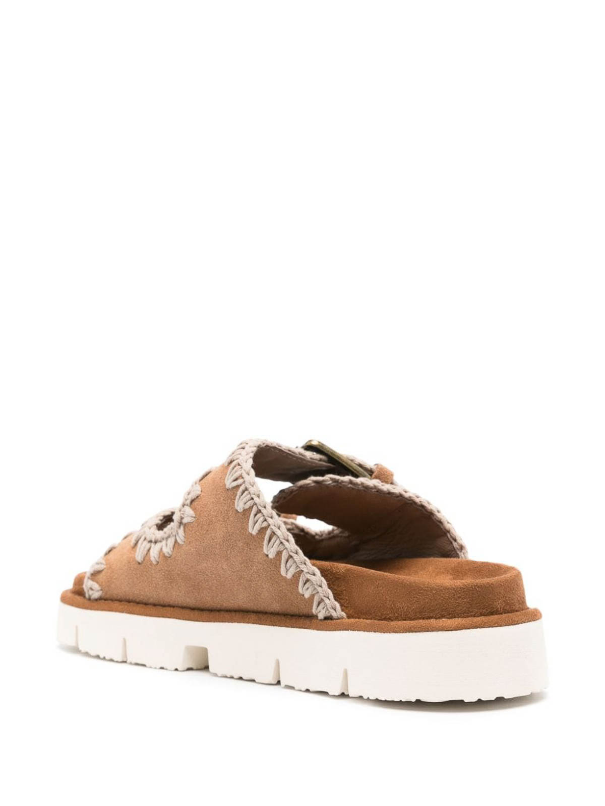 Shop Mou Leather Sandals In Brown