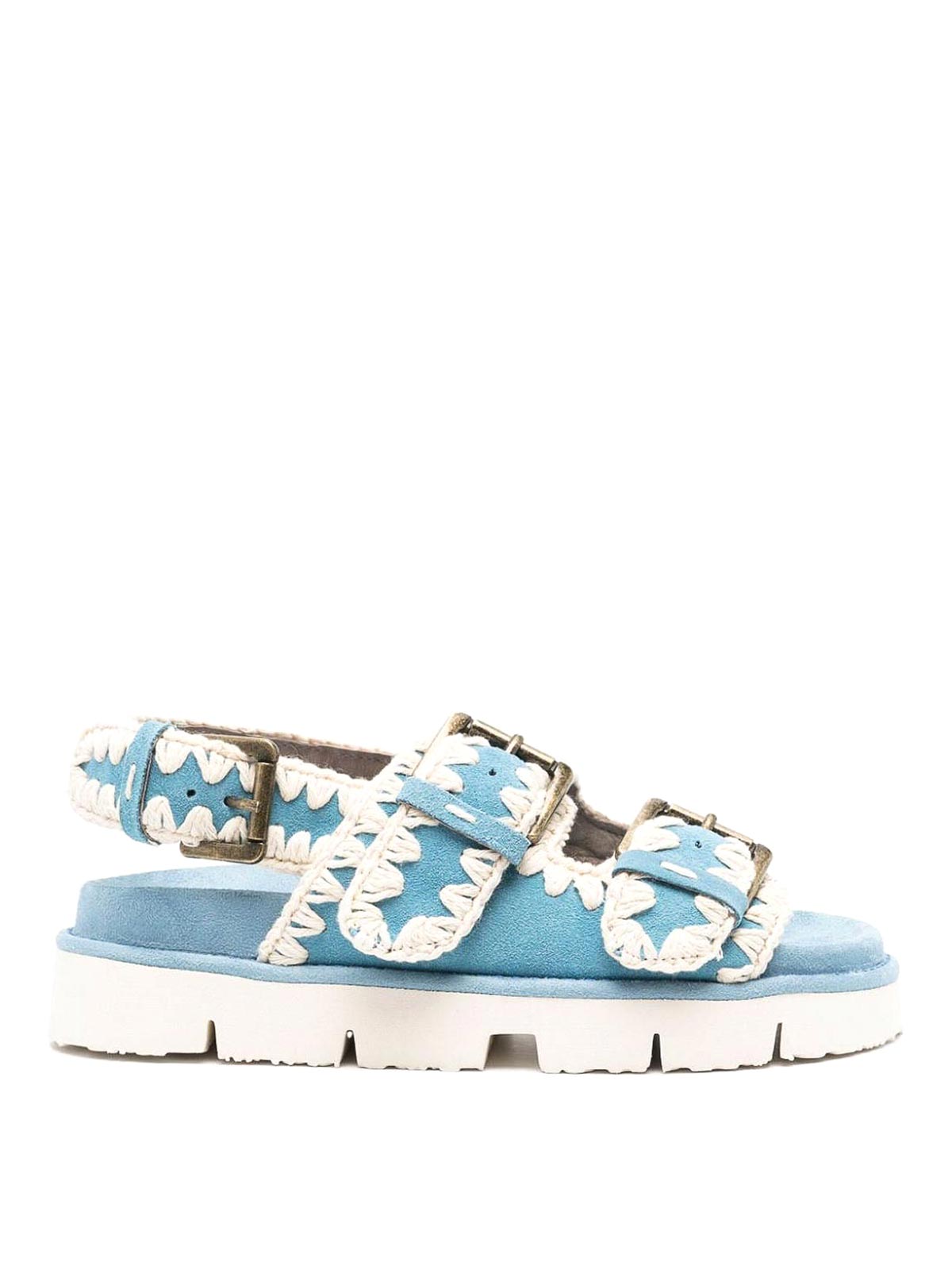 Mou Leather Sandals In Blue