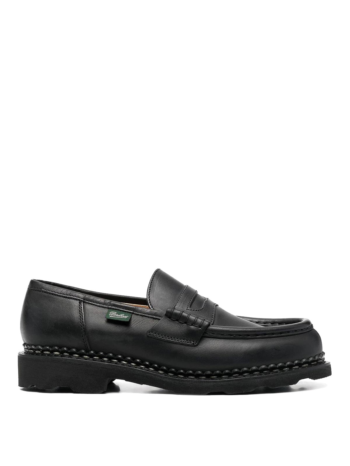 Paraboot Orsay Leather Loafers In Black
