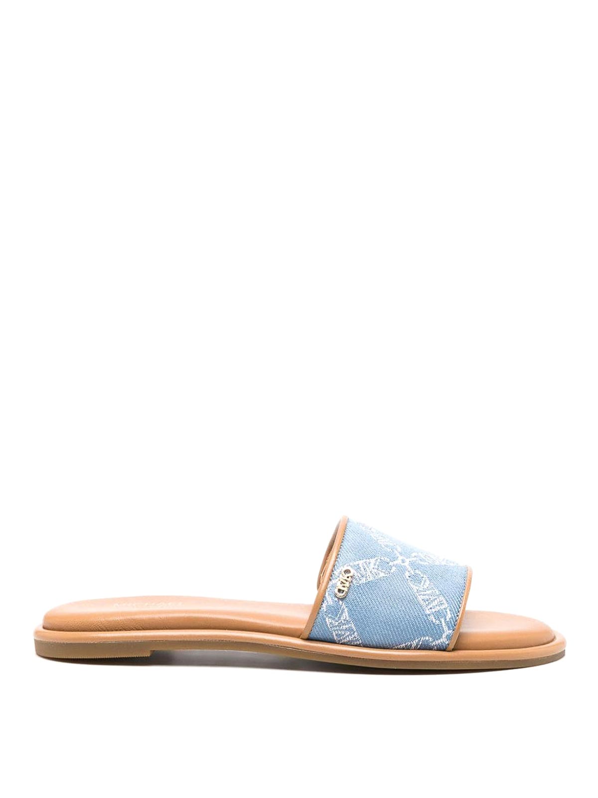 Shop Michael Kors Saylor Flat Sandals In Blue
