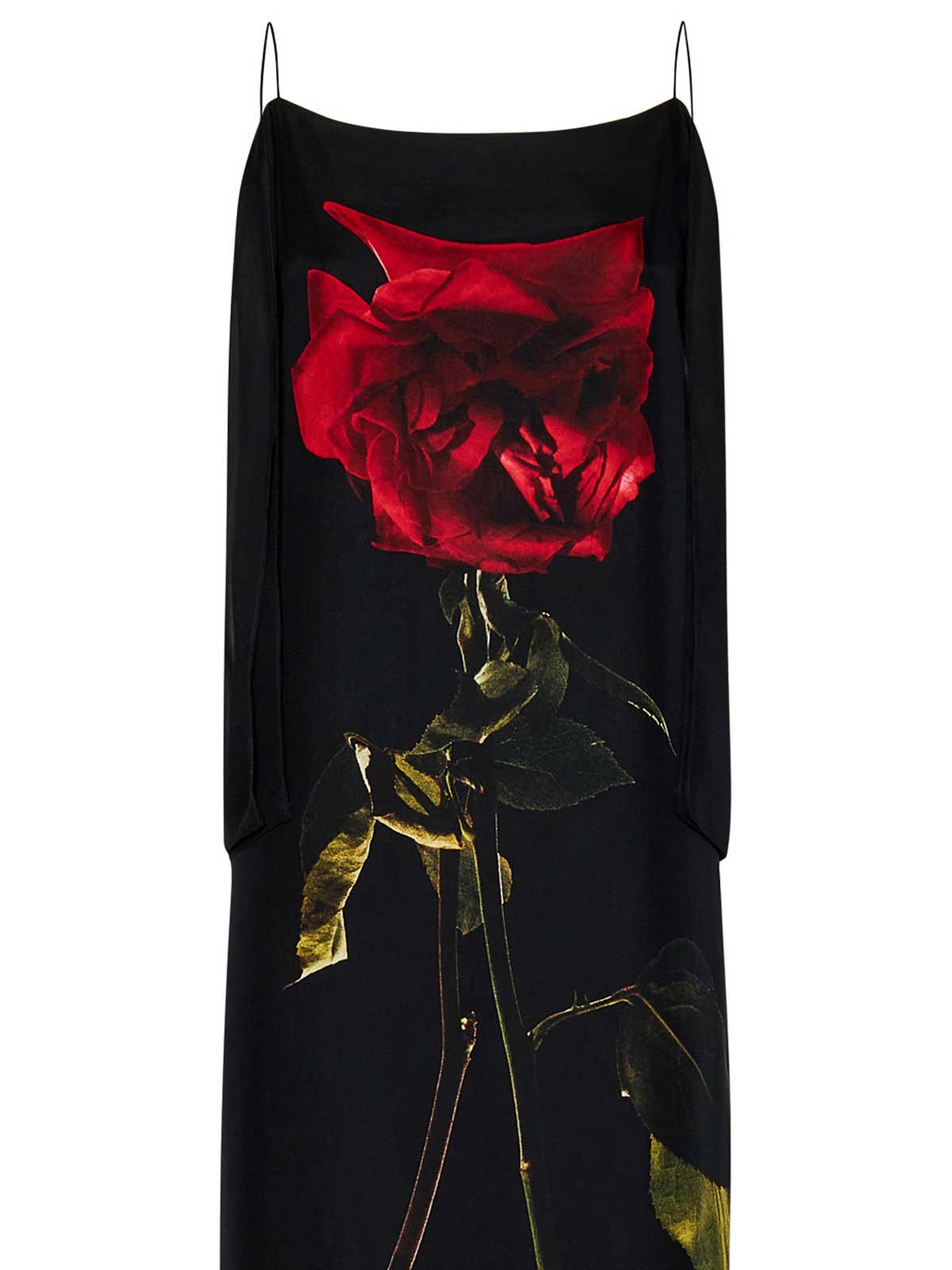 Shop Alexander Mcqueen Double-layer Black Silk Chiffon Slip Dress