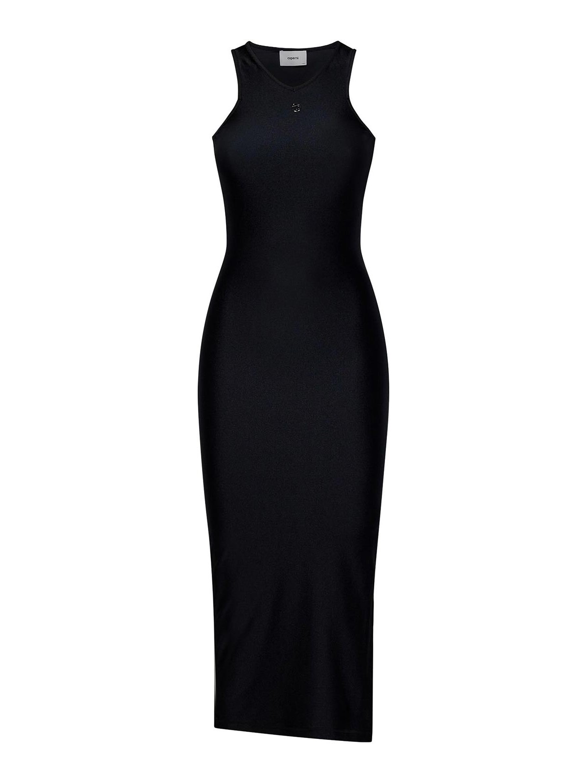 Shop Coperni Sporty Black Stretch Jersey Midi Dress