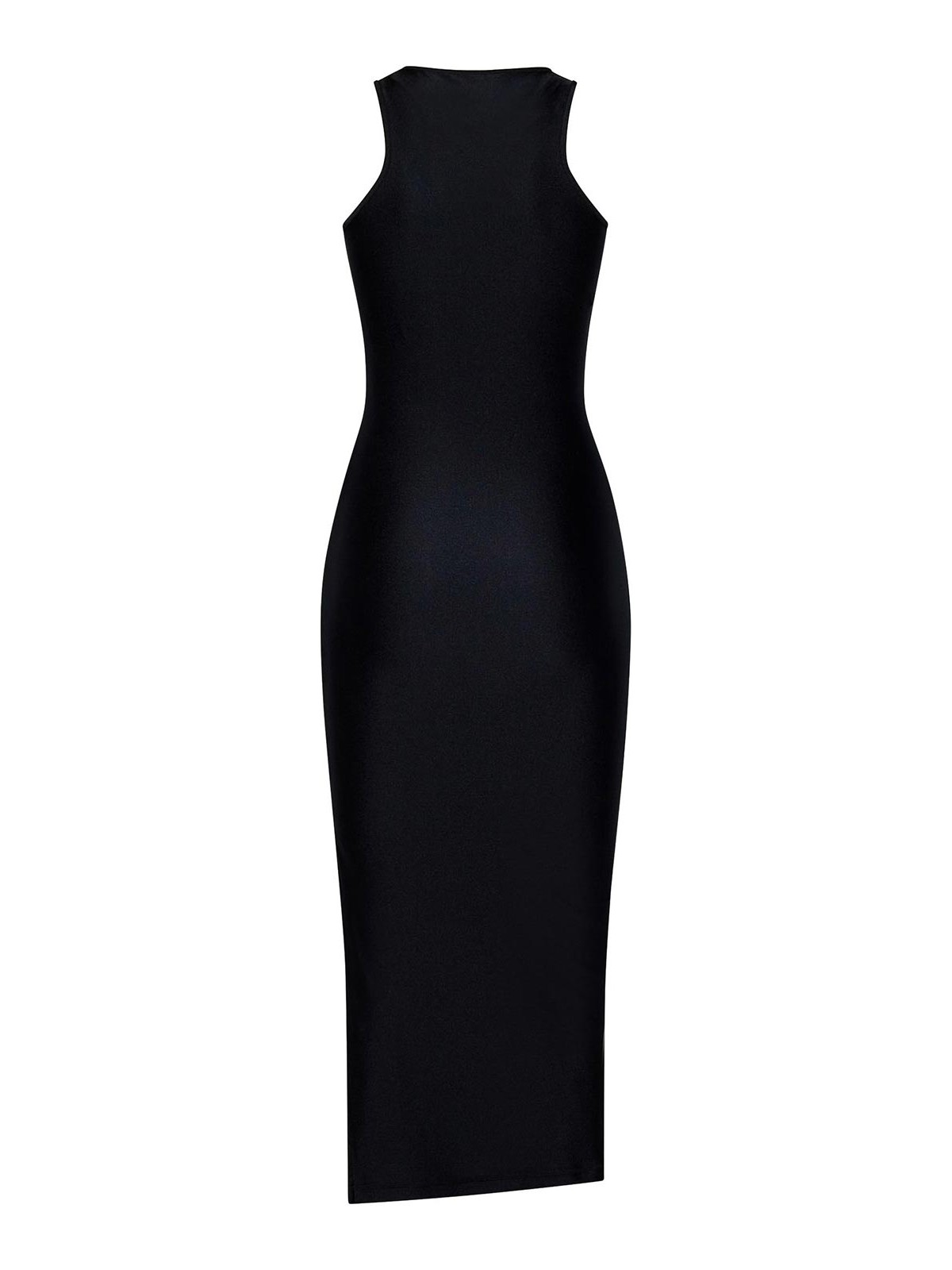 Shop Coperni Sporty Black Stretch Jersey Midi Dress