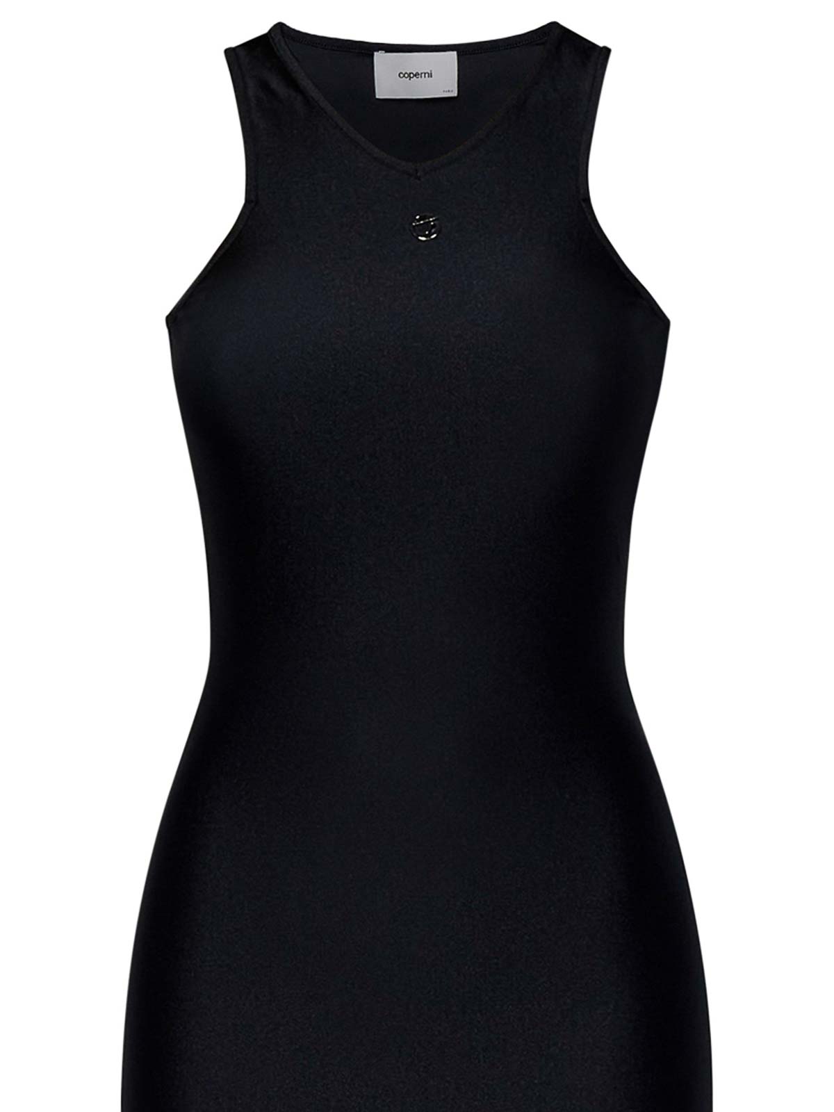 Shop Coperni Sporty Black Stretch Jersey Midi Dress