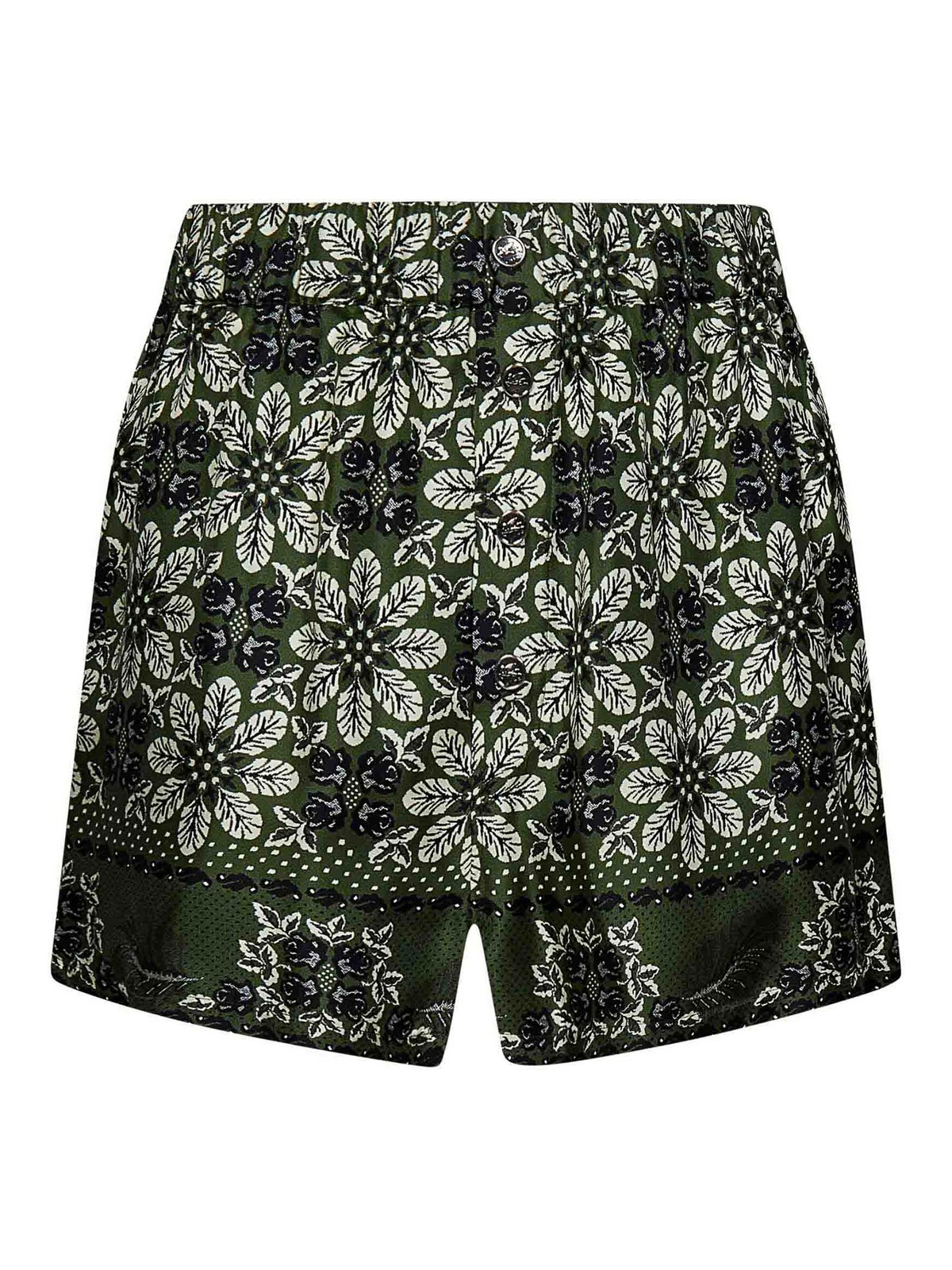 Etro Green Silk Shorts