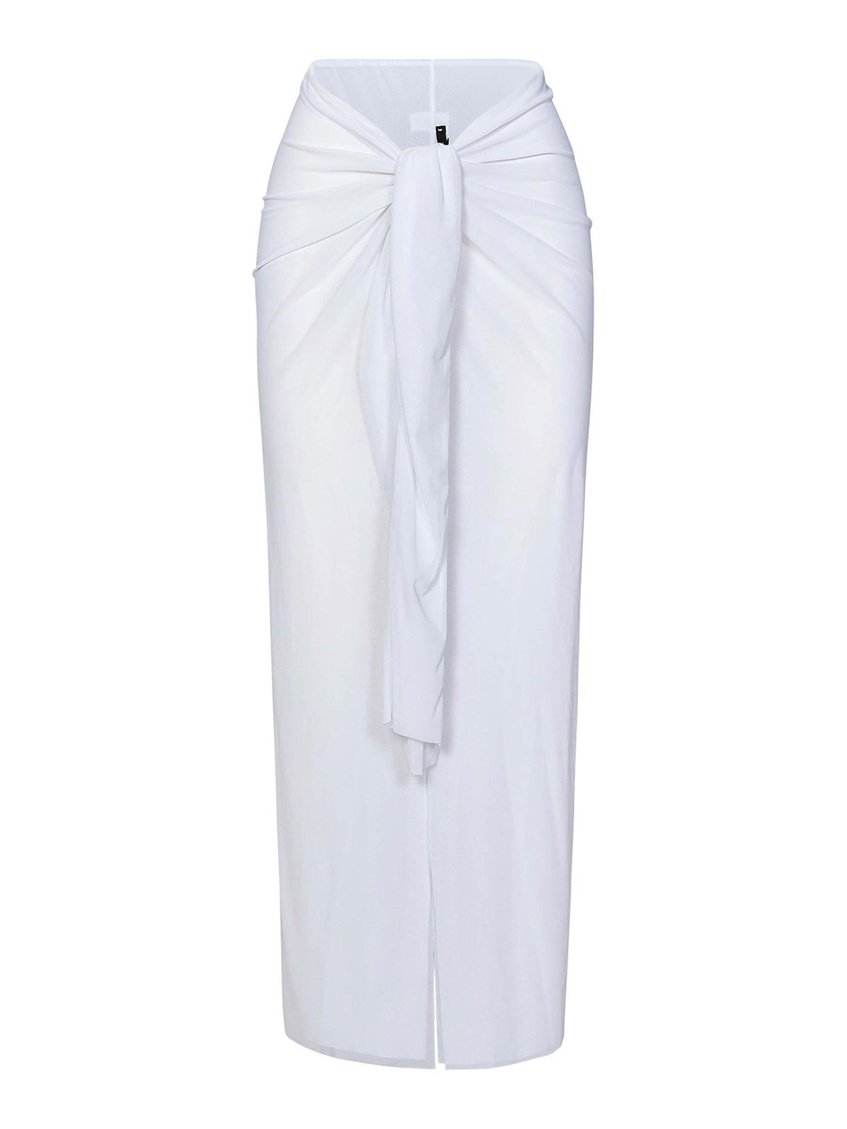 Shop Fisico Long Skirt In White Stretch Nylon
