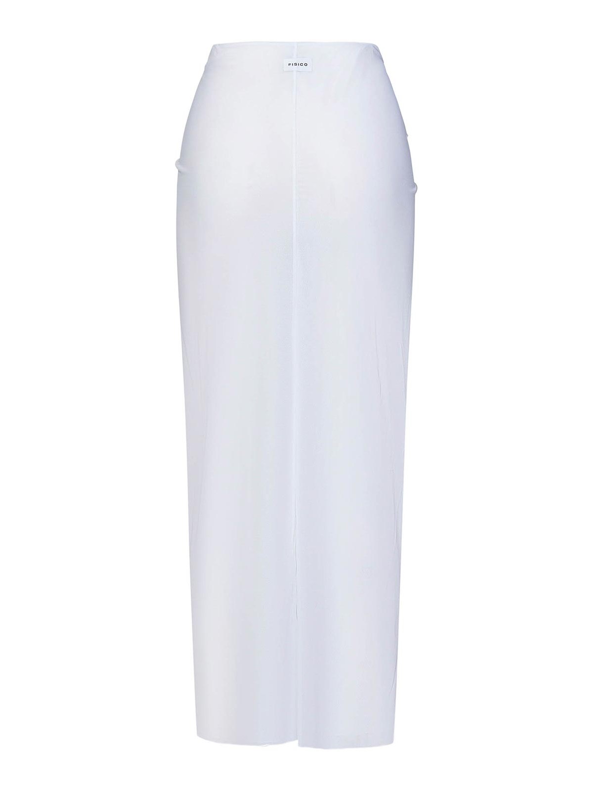 Shop Fisico Long Skirt In White Stretch Nylon