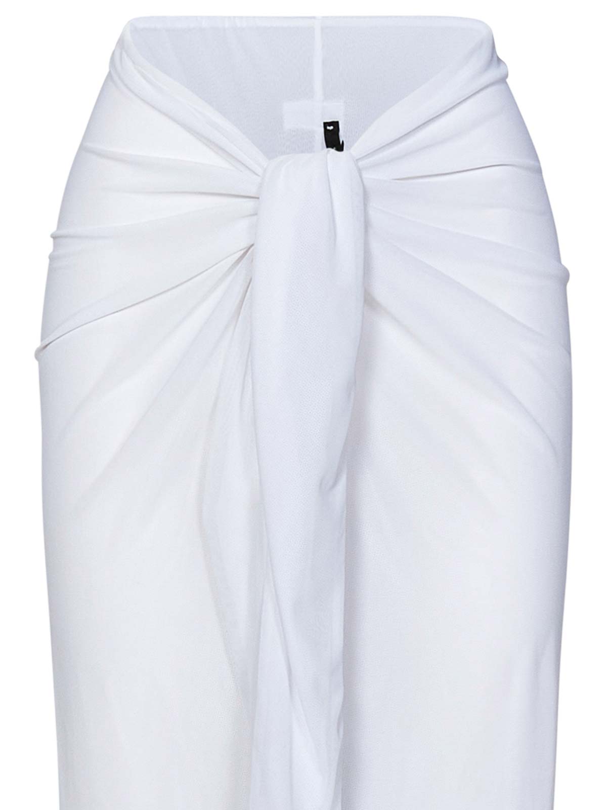 Shop Fisico Long Skirt In White Stretch Nylon