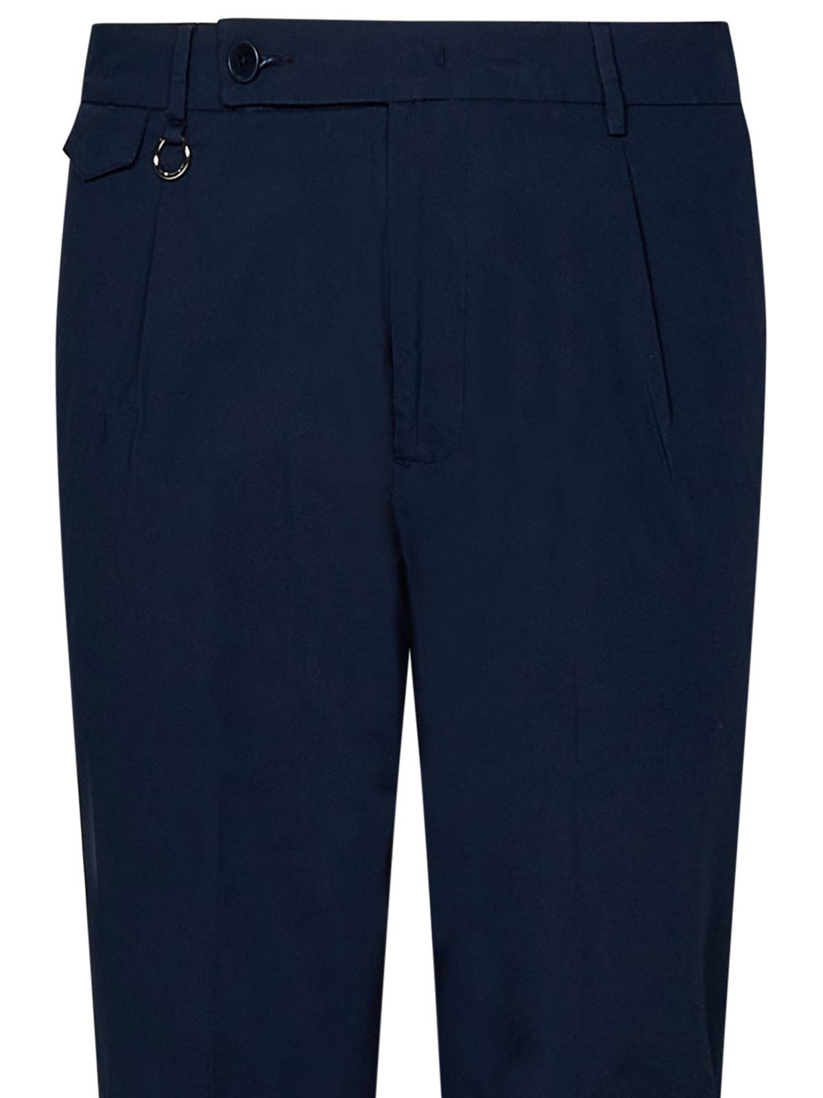 Shop Golden Craft Navy Blue Chino Trousers In Stretch Cotton