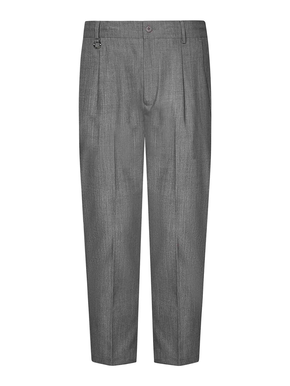 Golden Craft Gray Trousers In Light Wool Blend In Grey