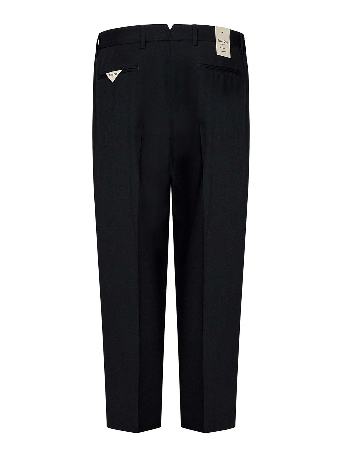 Shop Golden Craft Black Trousers In Fresh Wool