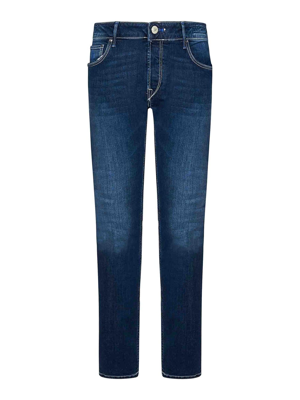 Handpicked Slim Fit Jeans In Faded Blue Cotton Denim