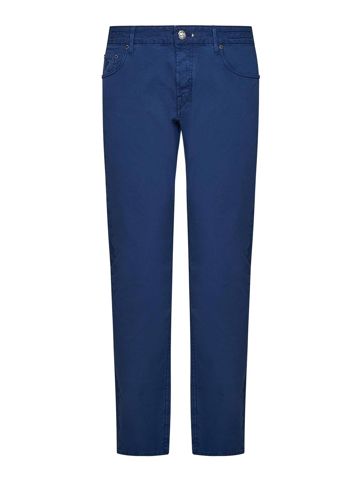 Shop Handpicked Slim Fit Orvieto Trousers In Blue